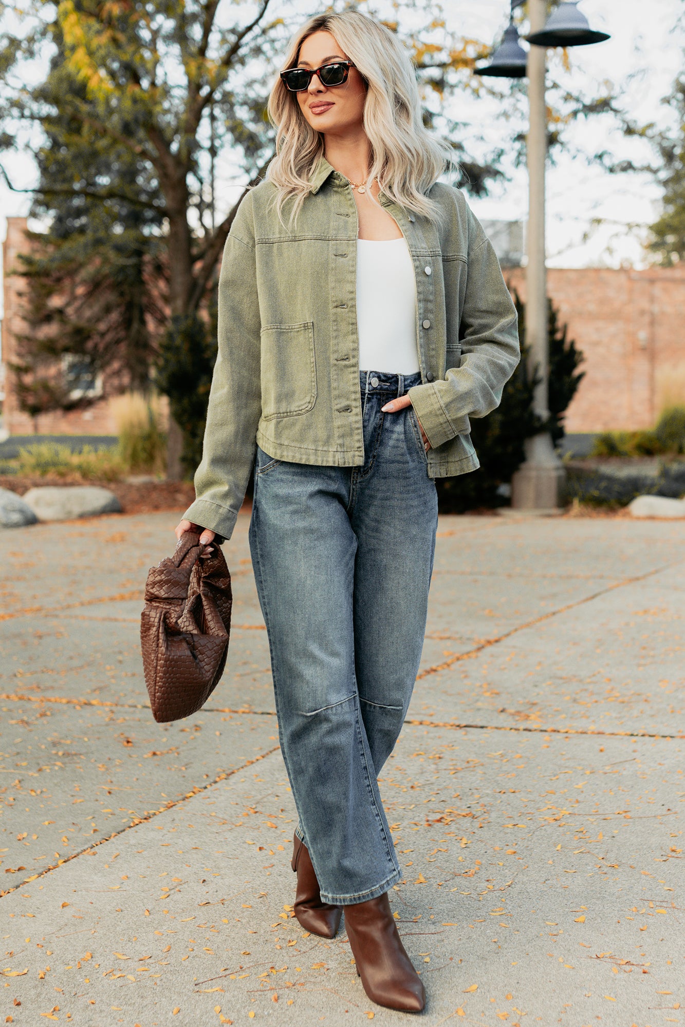 No Permission Denim Utility Jacket (Washed Olive)-The Formal Wear