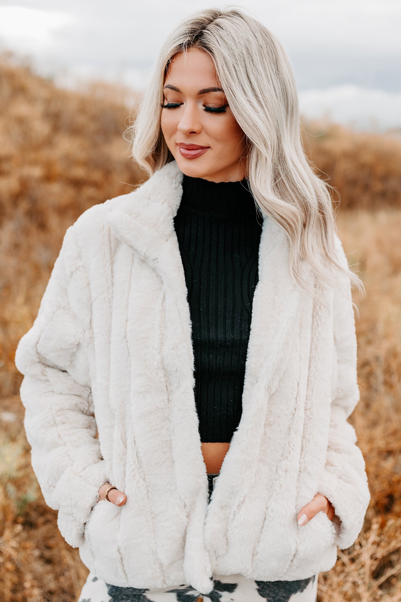 Snuggle Bug Faux Fur Jacket (Ivory)-The Formal Wear