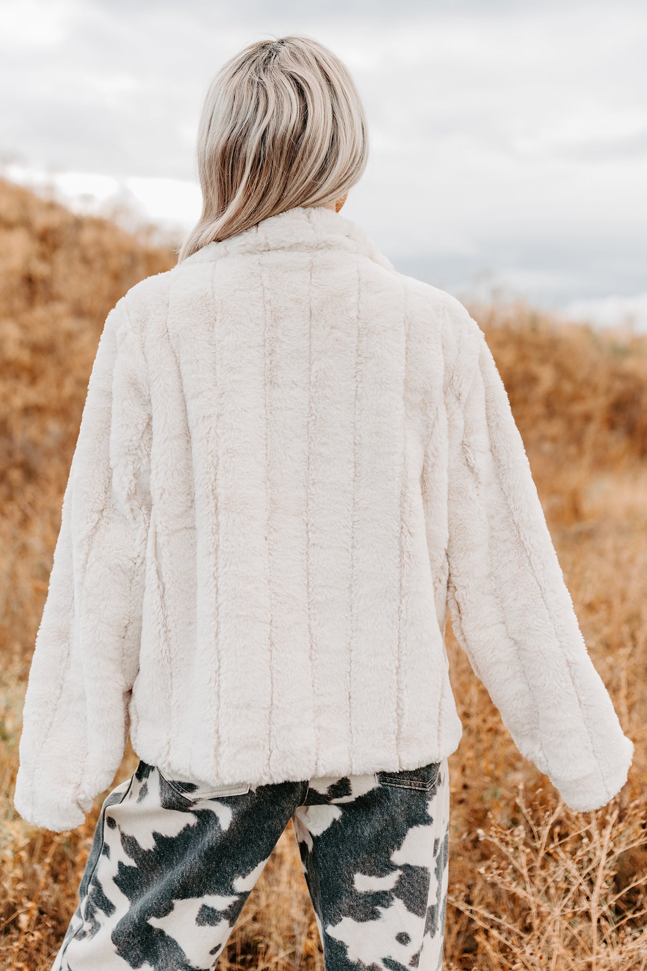 Snuggle Bug Faux Fur Jacket (Ivory)-The Formal Wear