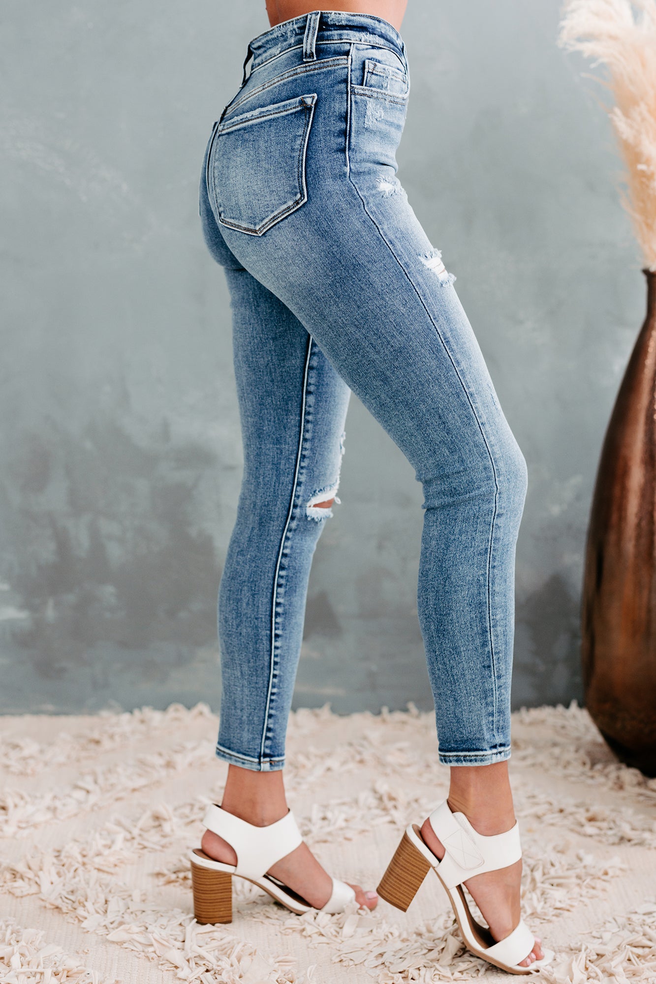 Gisele Flying Monkey High-Rise Distressed Skinny Jeans (Light Medium)-The Formal Wear