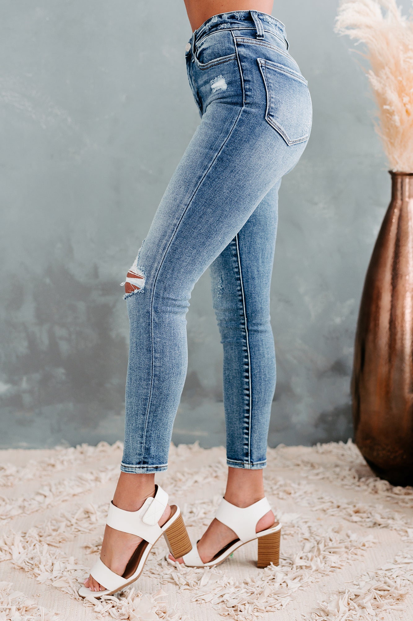 Gisele Flying Monkey High-Rise Distressed Skinny Jeans (Light Medium)-The Formal Wear