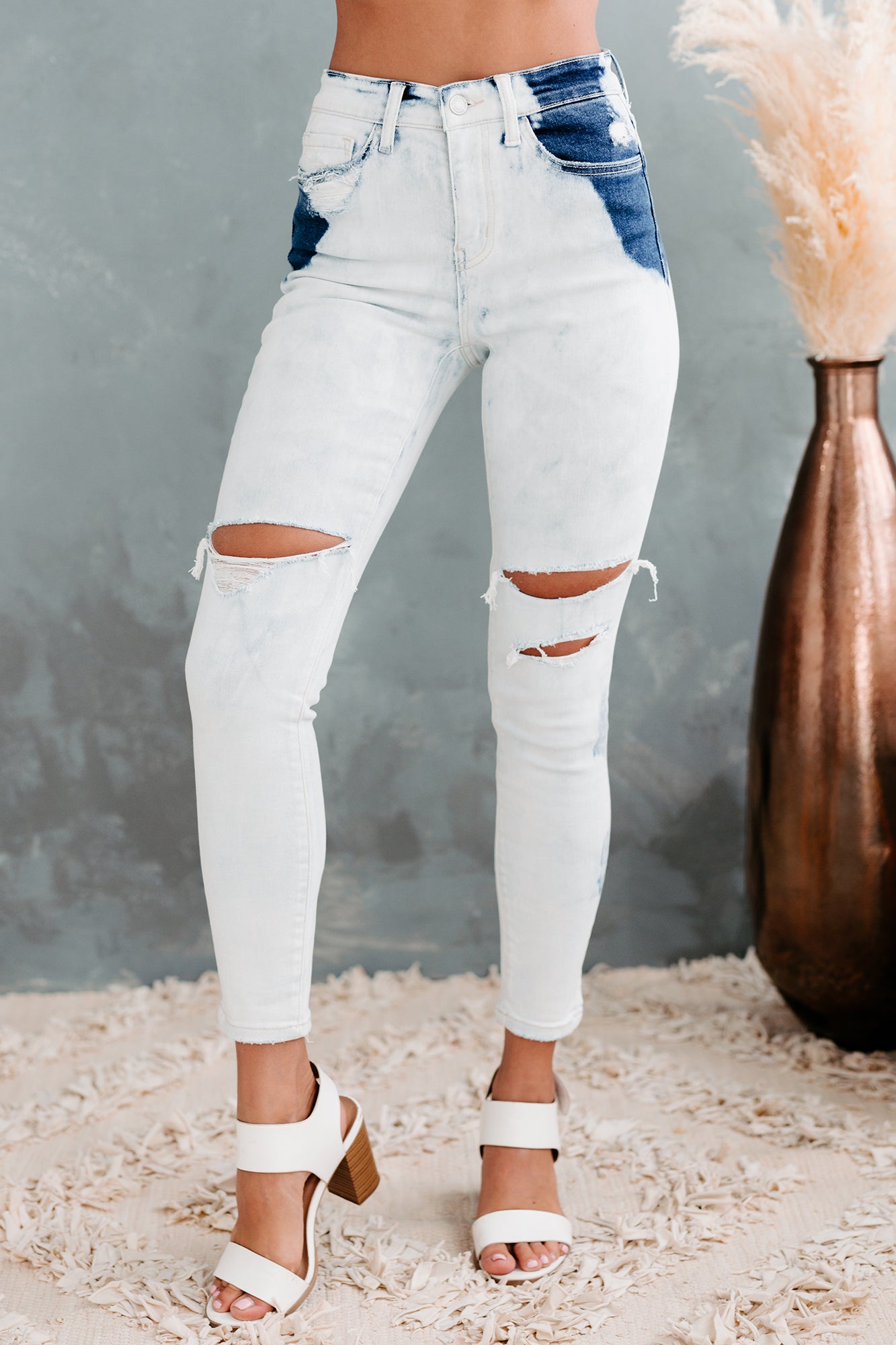 Casually Cool Flying Monkey High Rise Bleached Skinny Jeans (Light)-The Formal Wear