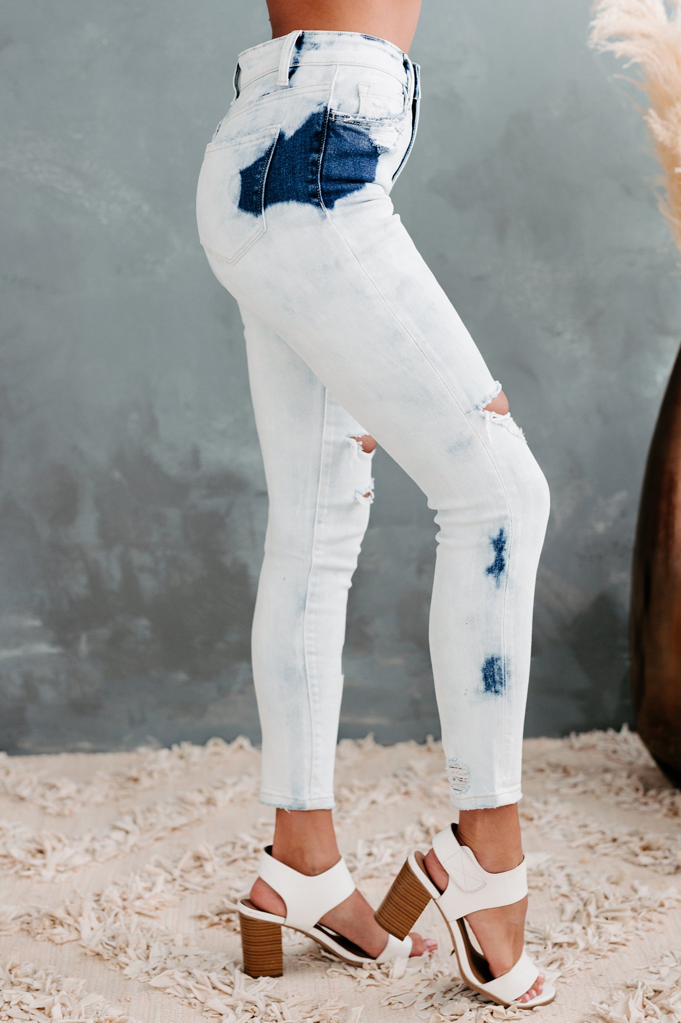 Casually Cool Flying Monkey High Rise Bleached Skinny Jeans (Light)-The Formal Wear