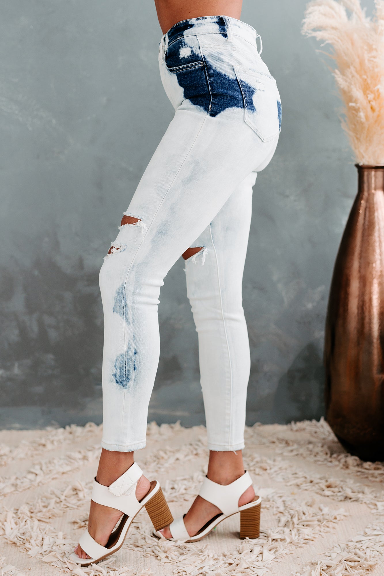 Casually Cool Flying Monkey High Rise Bleached Skinny Jeans (Light)-The Formal Wear