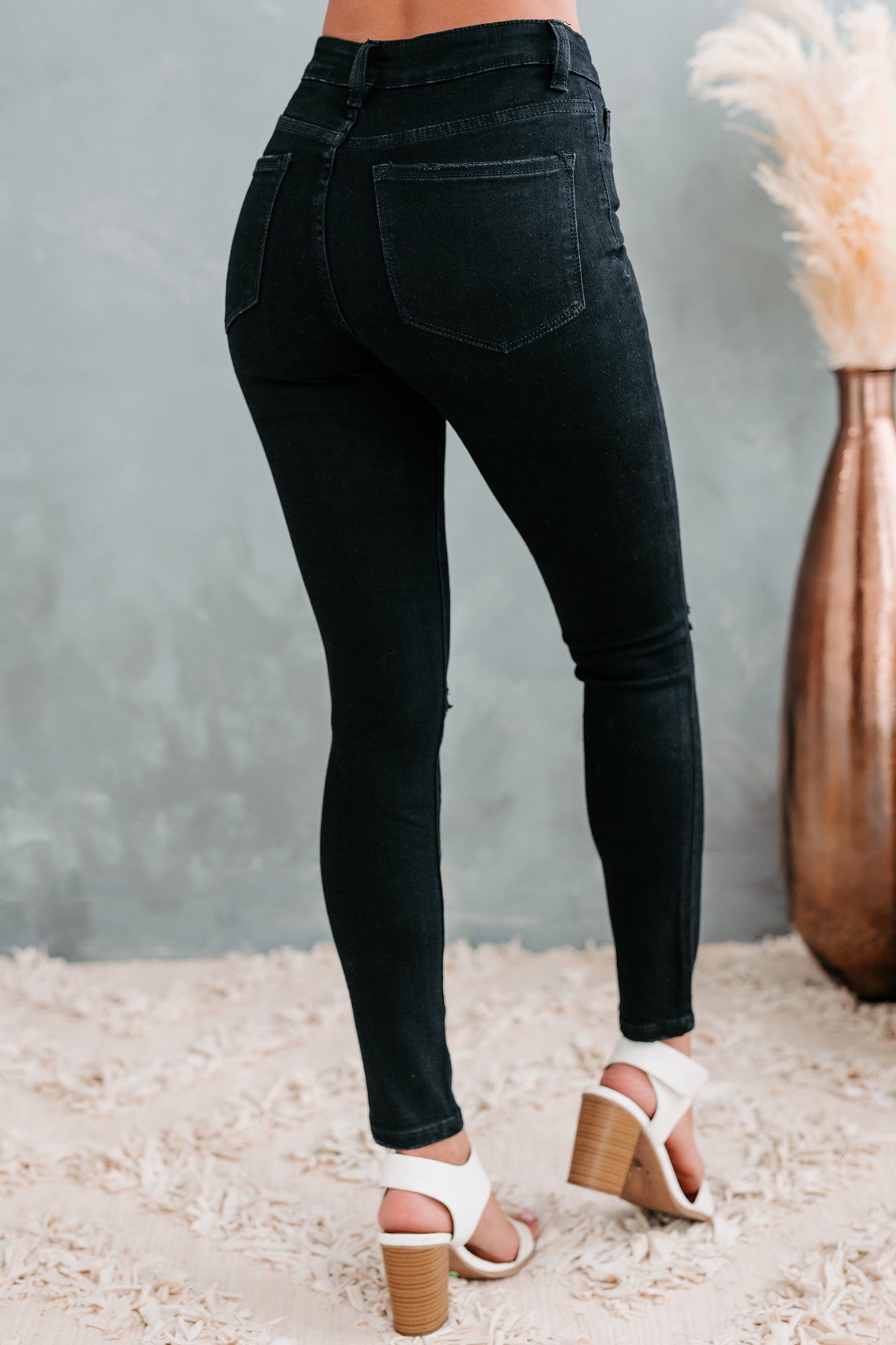 Carlisle Flying Monkey Mid-Rise Button-Fly Skinny Jeans (Black)-The Formal Wear