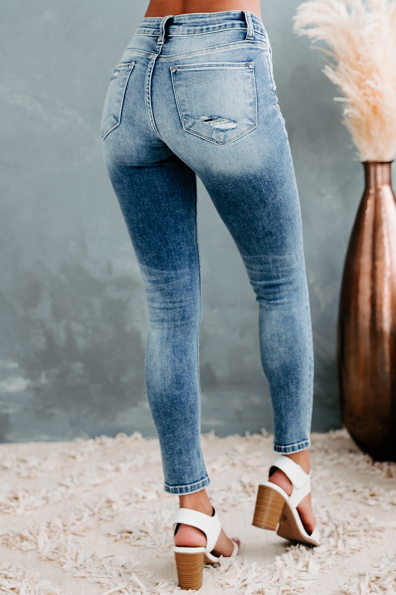 Pricilla Flying Monkey High Rise Distressed Skinny Jeans (Medium Light)-The Formal Wear