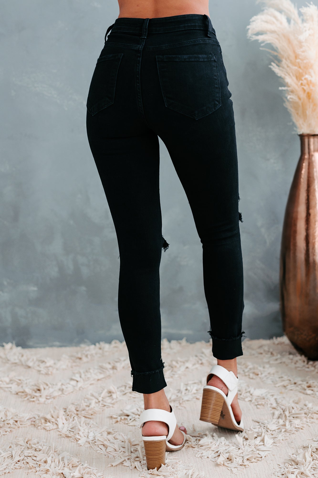 Stellan Flying Monkey High-Rise Distressed Skinny Jeans (Black)-The Formal Wear