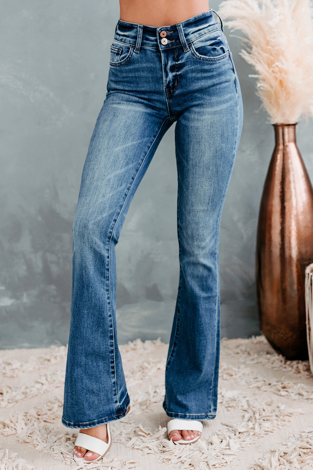 Reflections Flying Monkey High Rise Flare Jeans (Medium)-The Formal Wear