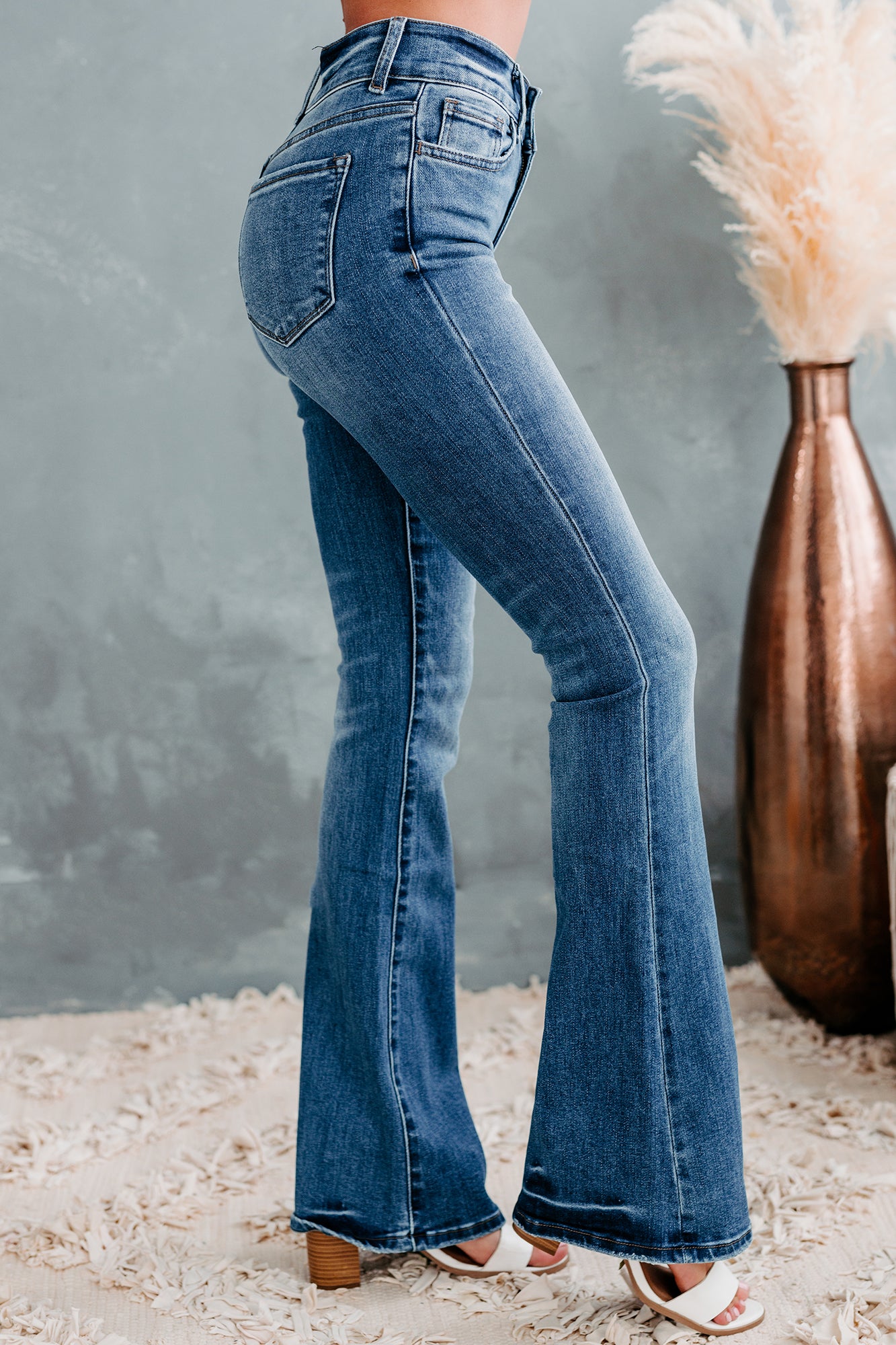 Reflections Flying Monkey High Rise Flare Jeans (Medium)-The Formal Wear