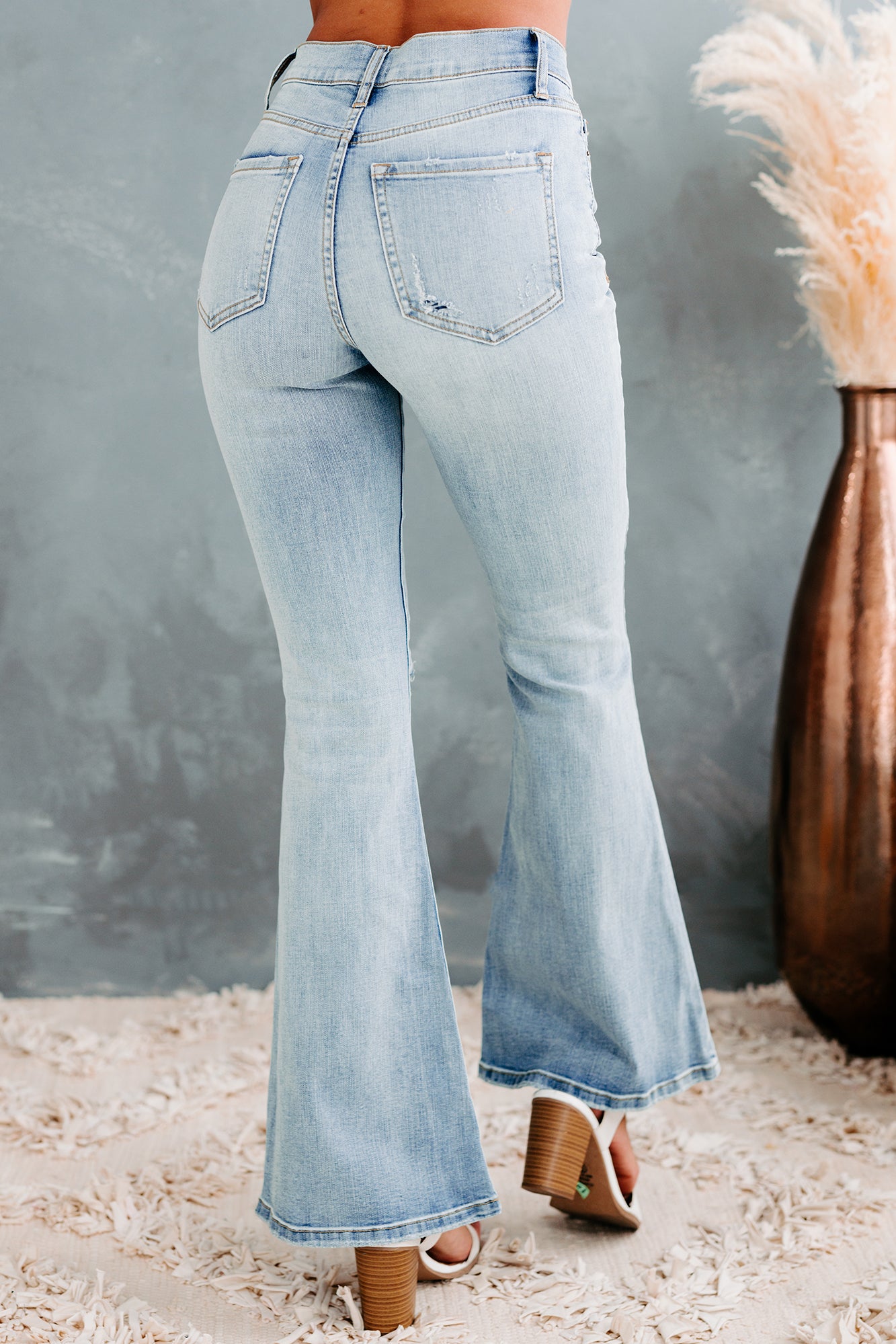 Flare For The Obvious Sneak Peek High Rise Flare Jeans (Light)-The Formal Wear