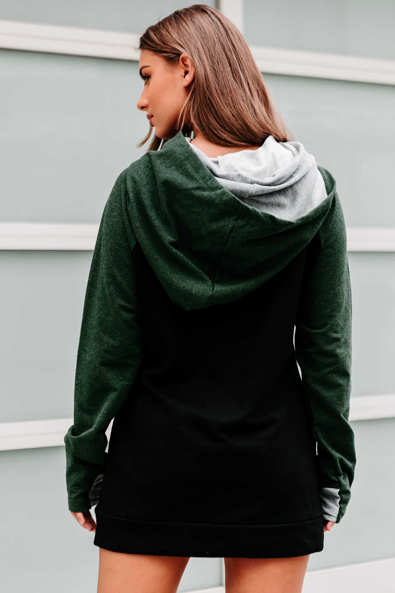 Backroad Beginnings Raglan Sleeve Hoodie (Hunter Green)-The Formal Wear
