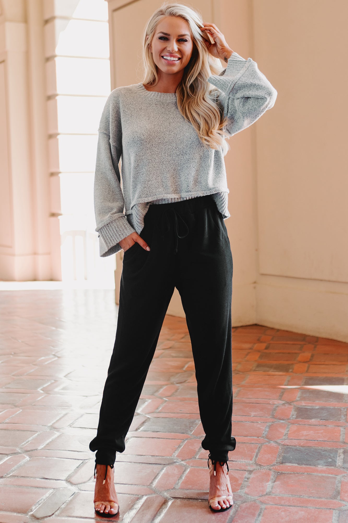 Back To Bed Fleece Lined Joggers (Black)-The Formal Wear