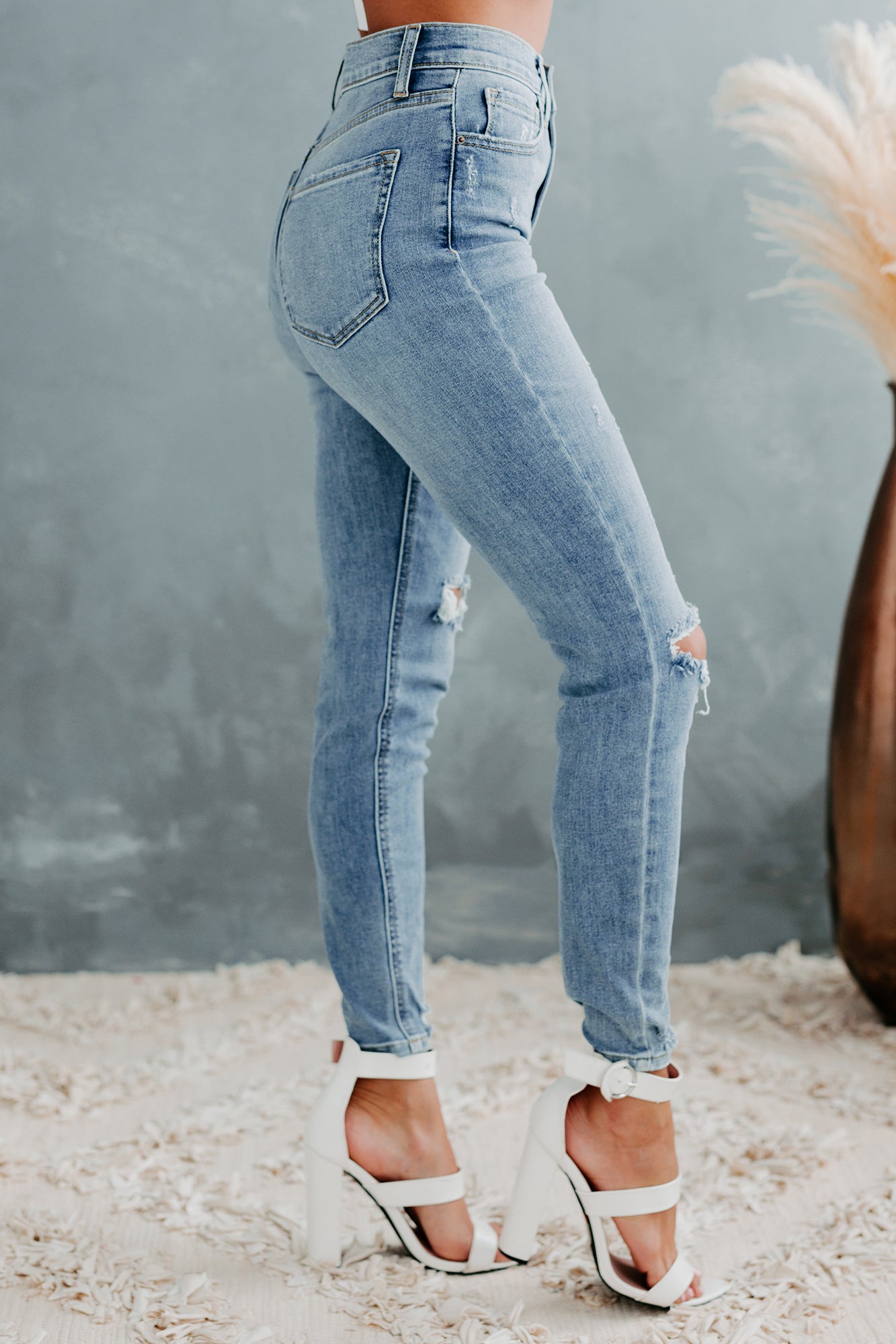 So Rad Sneak Peek High-Rise 90's Skinny Jeans (Medium Light)-The Formal Wear