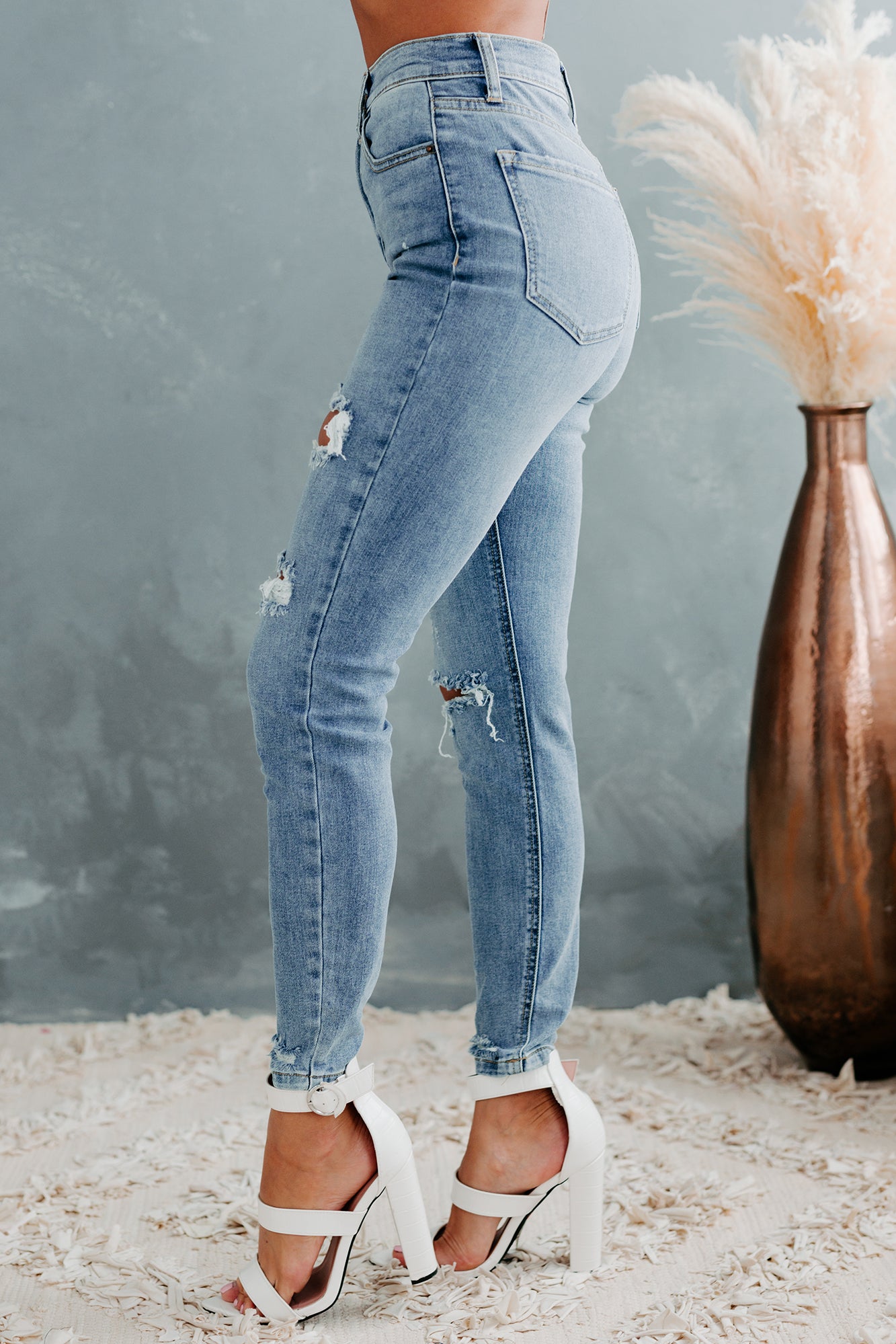 So Rad Sneak Peek High-Rise 90's Skinny Jeans (Medium Light)-The Formal Wear