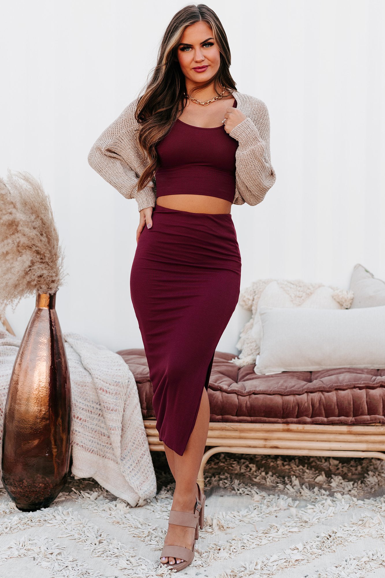 Epiphany Moment Bolero Knit Cardigan (Oatmeal)-The Formal Wear