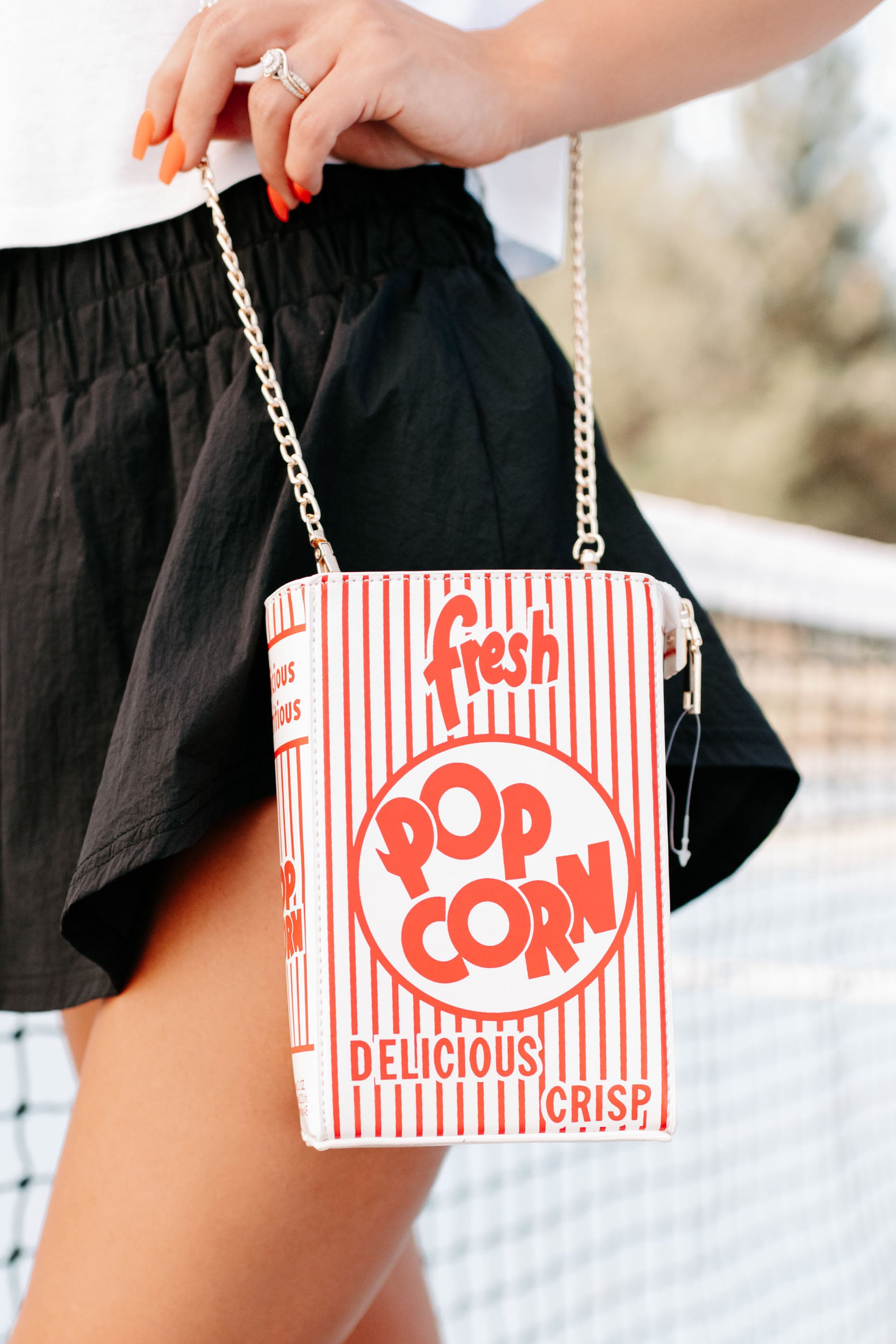 Pop Your Top Popcorn Crossbody Bag (Red)-The Formal Wear