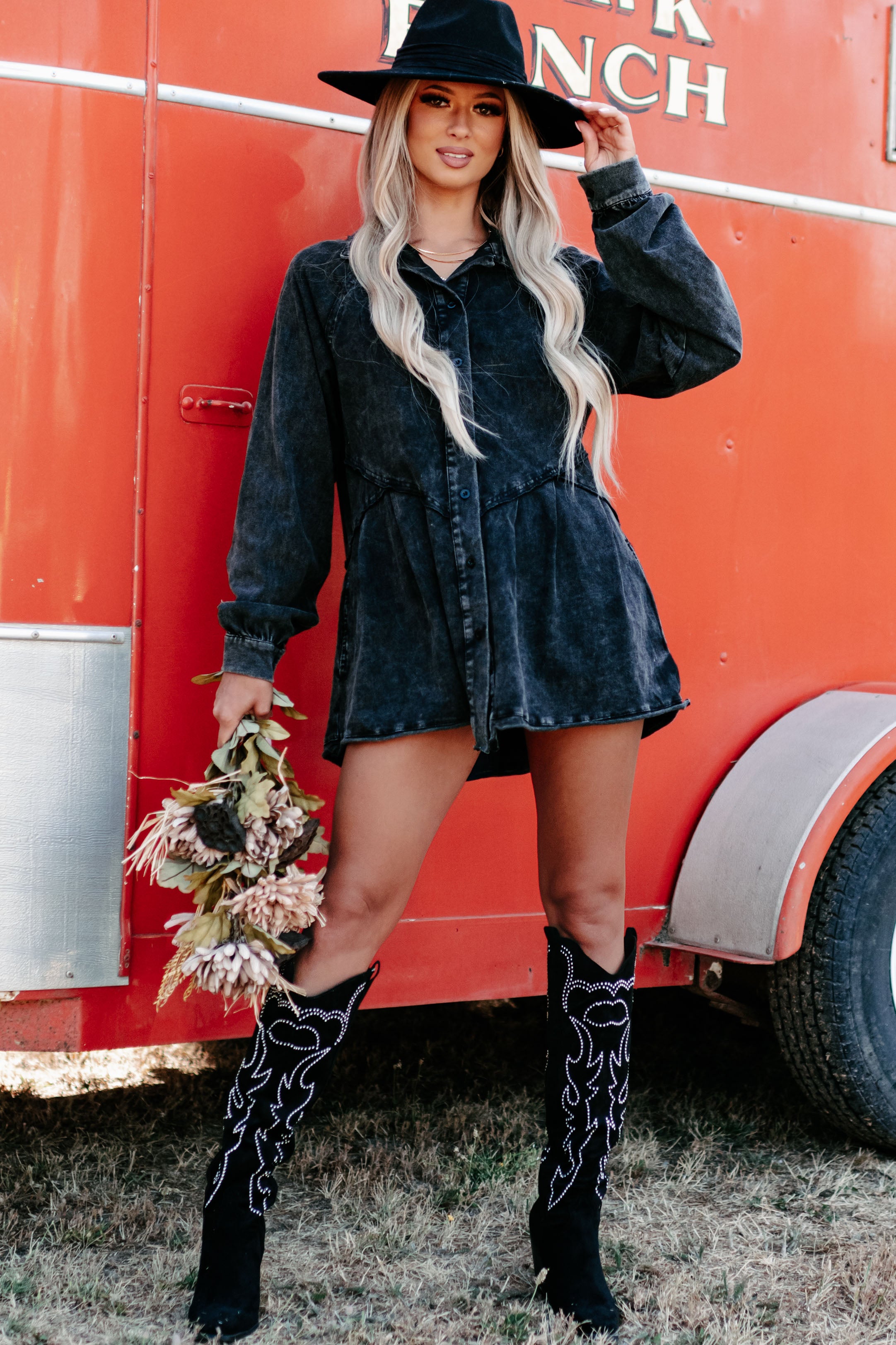 Never Been So Sure Tunic Top (Black)-The Formal Wear