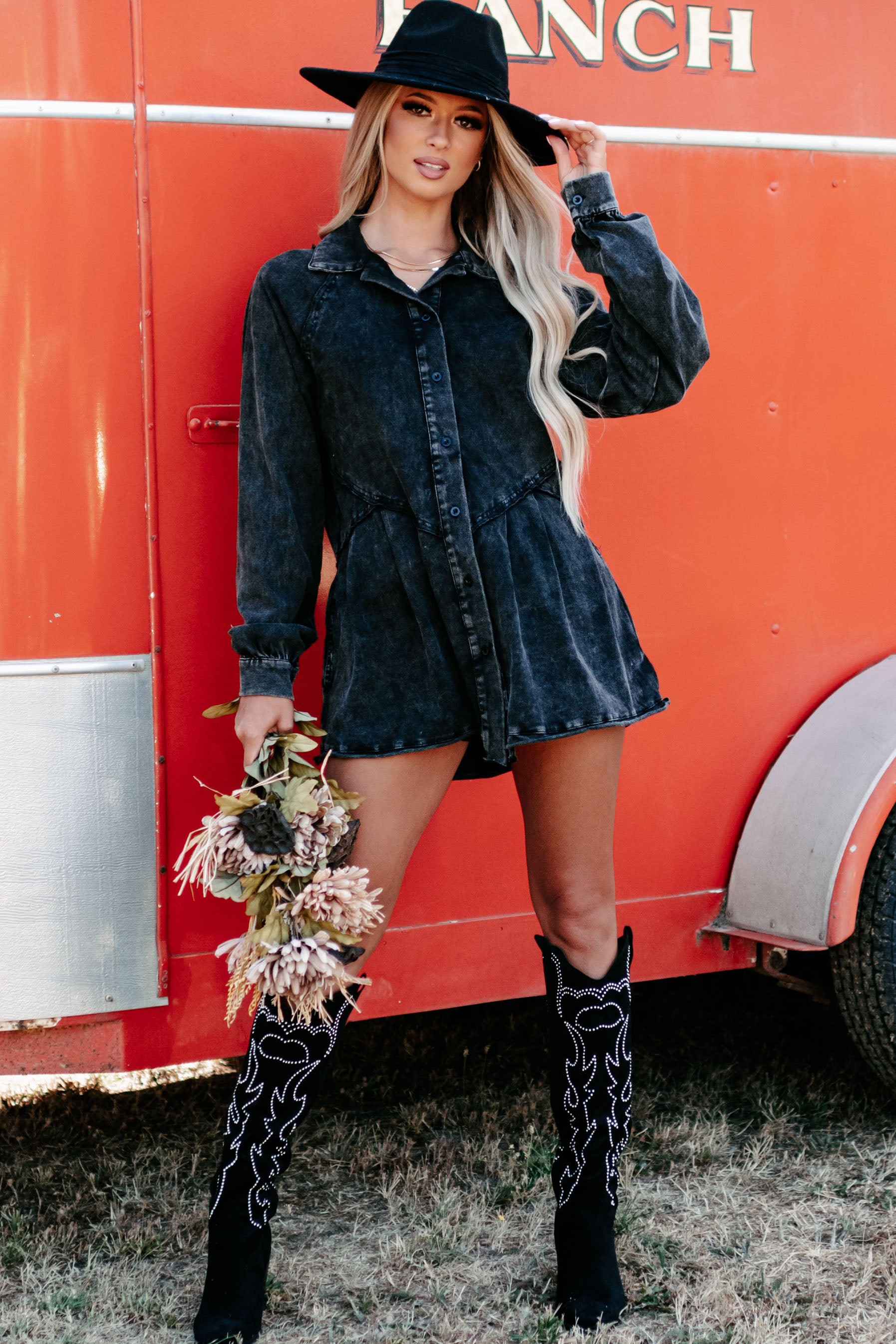 Never Been So Sure Tunic Top (Black)-The Formal Wear