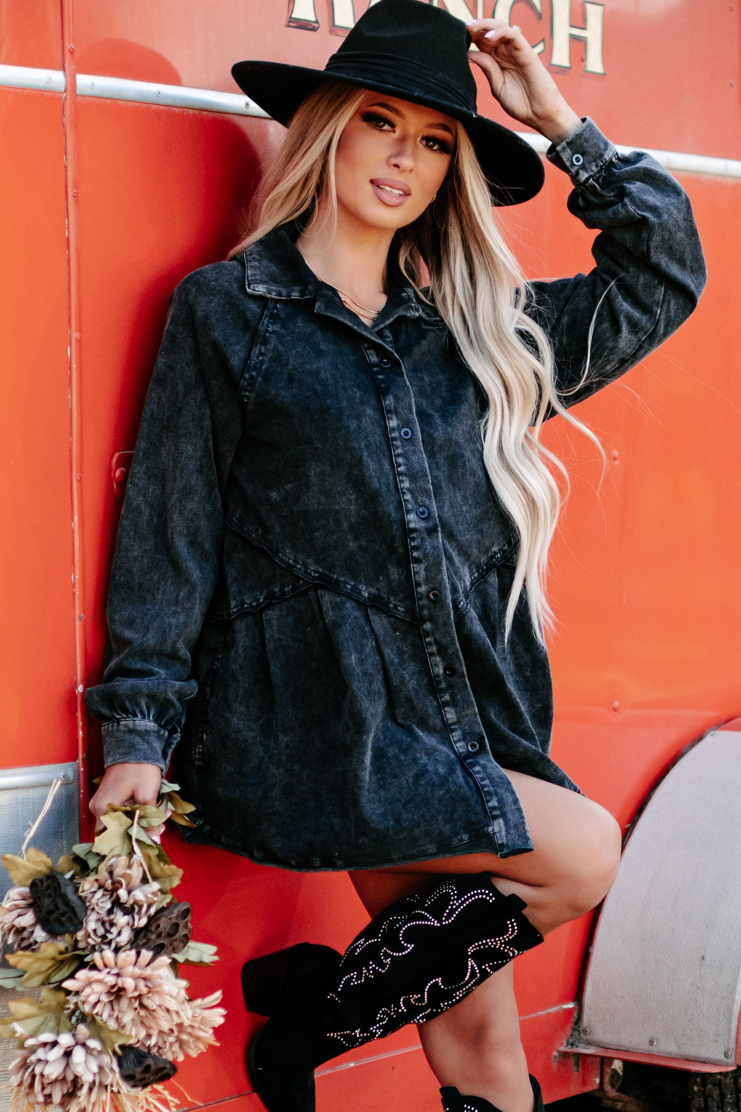 Never Been So Sure Tunic Top (Black)-The Formal Wear