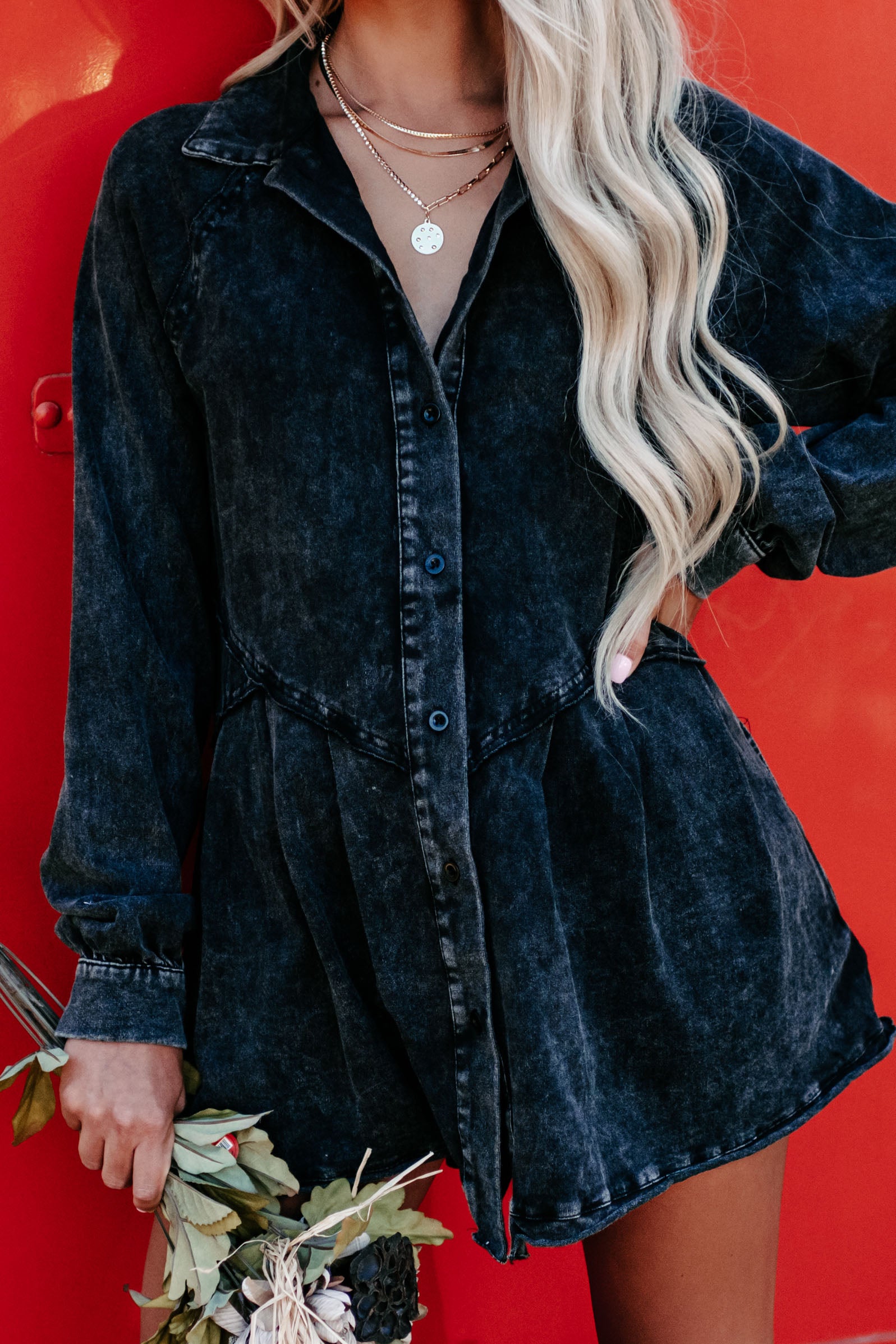 Never Been So Sure Tunic Top (Black)-The Formal Wear