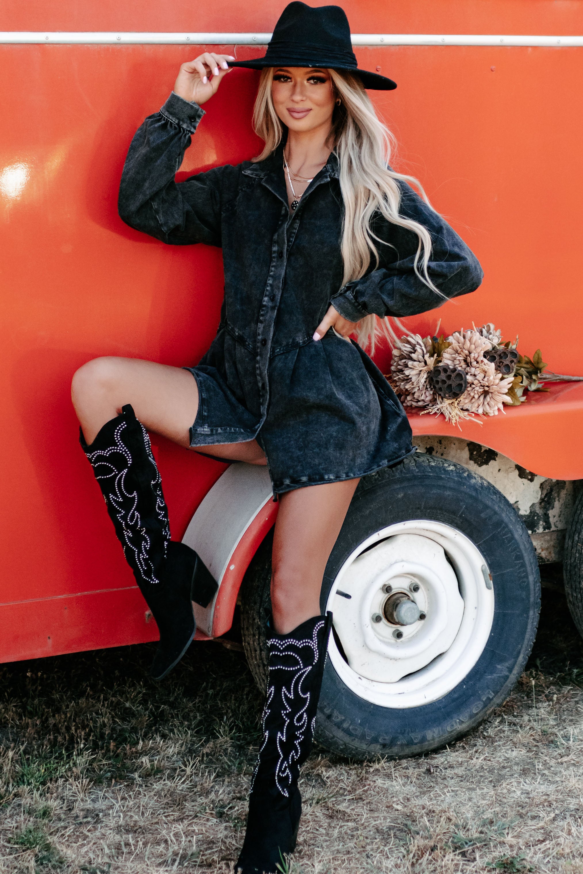 Never Been So Sure Tunic Top (Black)-The Formal Wear