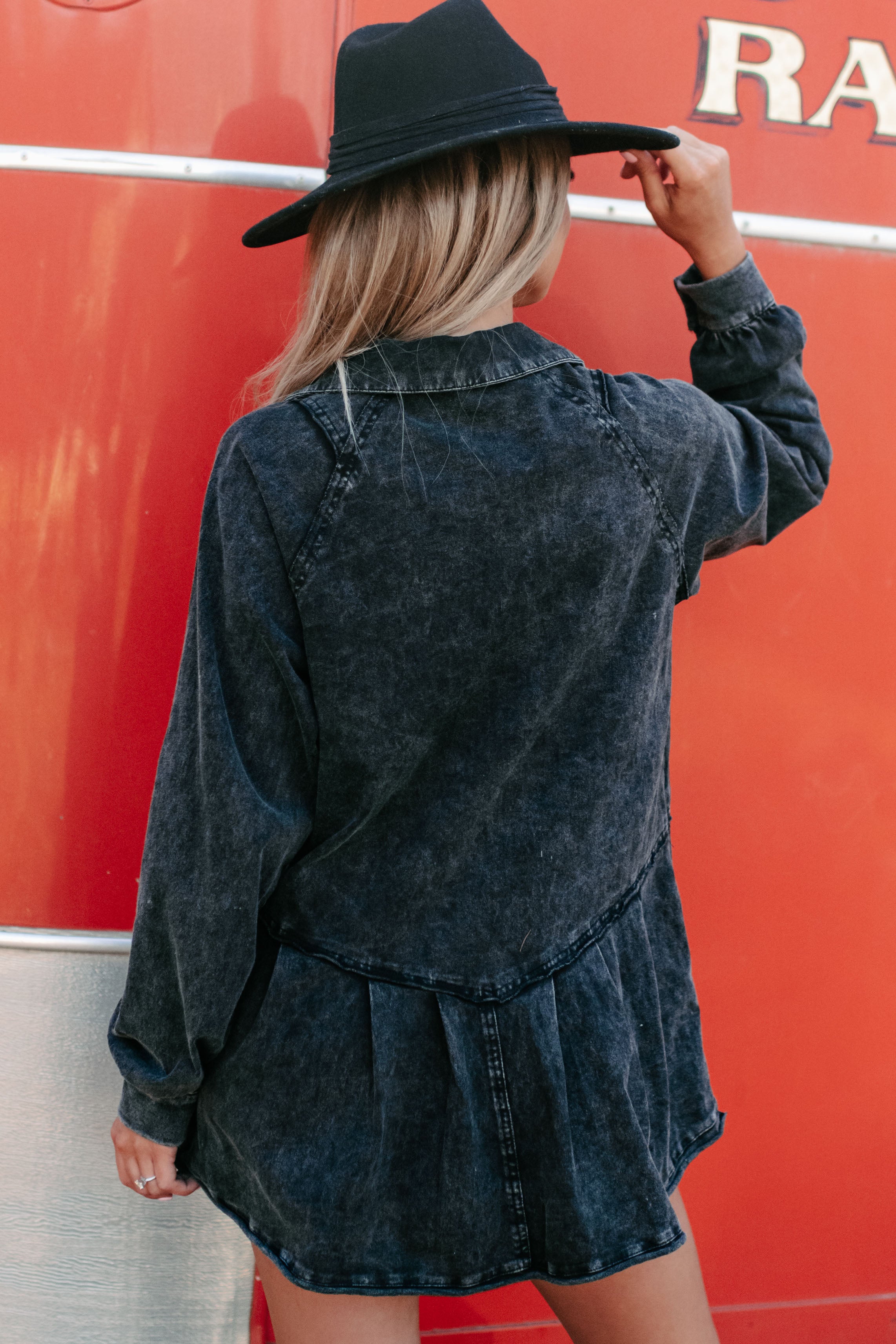 Never Been So Sure Tunic Top (Black)-The Formal Wear