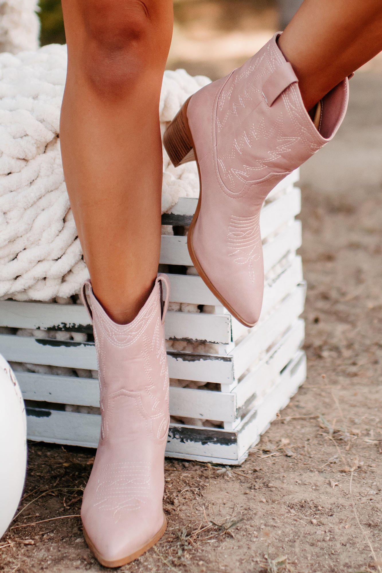 Nayli Western Billini Booties (Rose)-The Formal Wear
