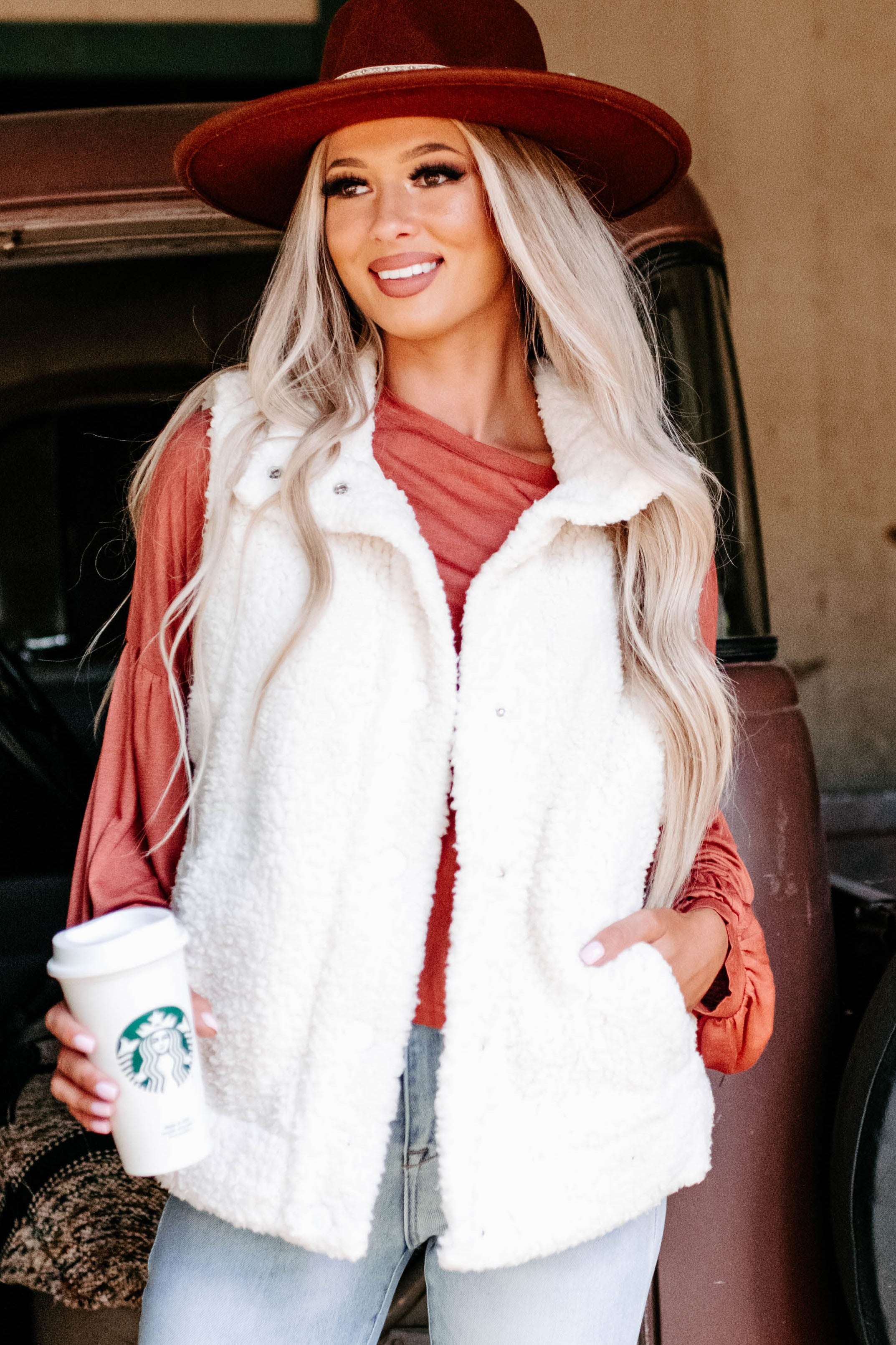 Hardly Cold Sherpa Vest (Ivory)-The Formal Wear