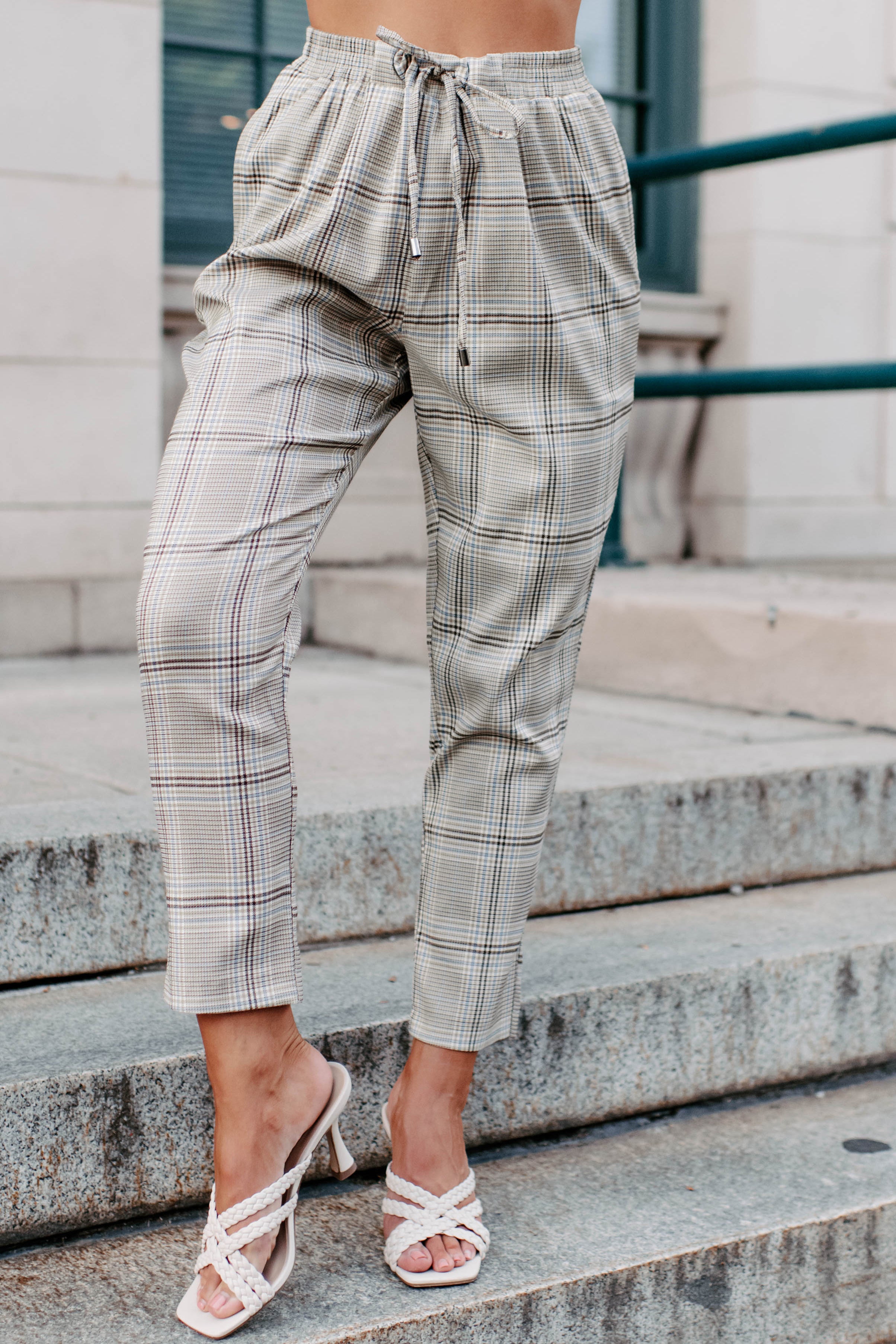 Clear It With Legal Plaid Three-Piece Blazer Set (Mocha Combo)-The Formal Wear