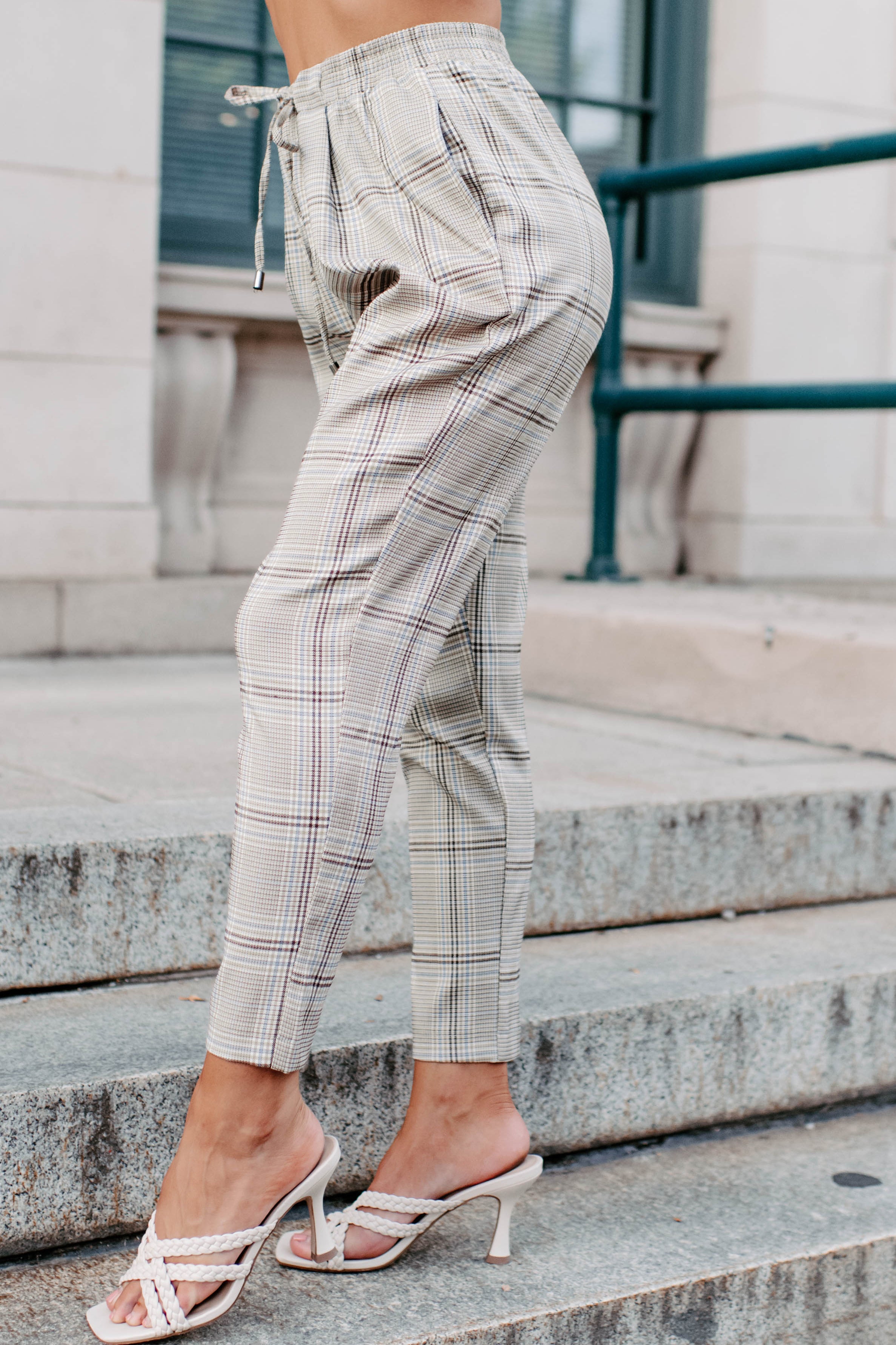 Clear It With Legal Plaid Three-Piece Blazer Set (Mocha Combo)-The Formal Wear