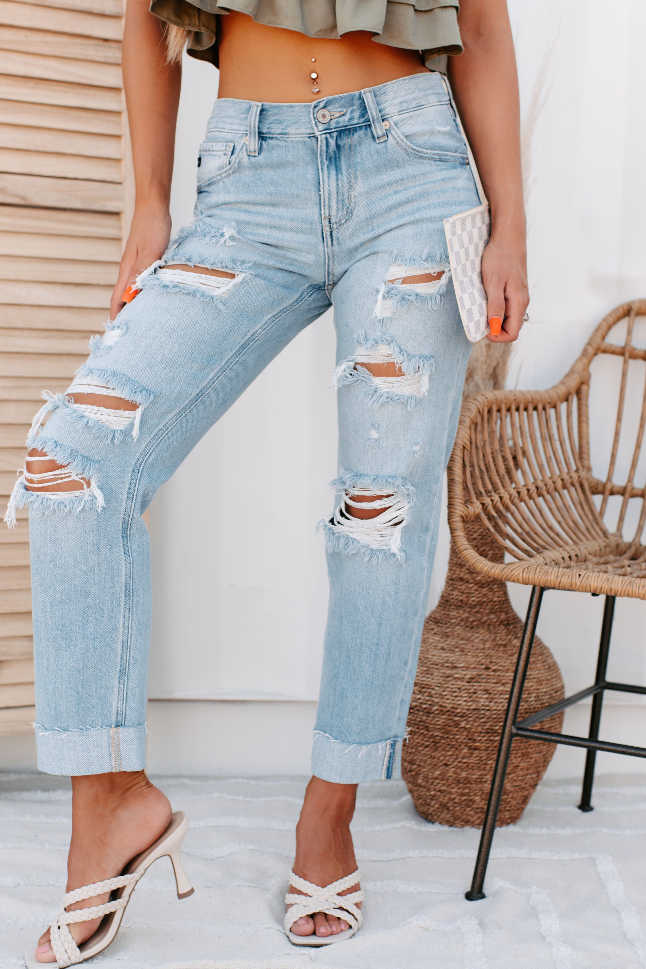 Radley Mid-Rise Kancan Boyfriend Jeans (Light)-The Formal Wear