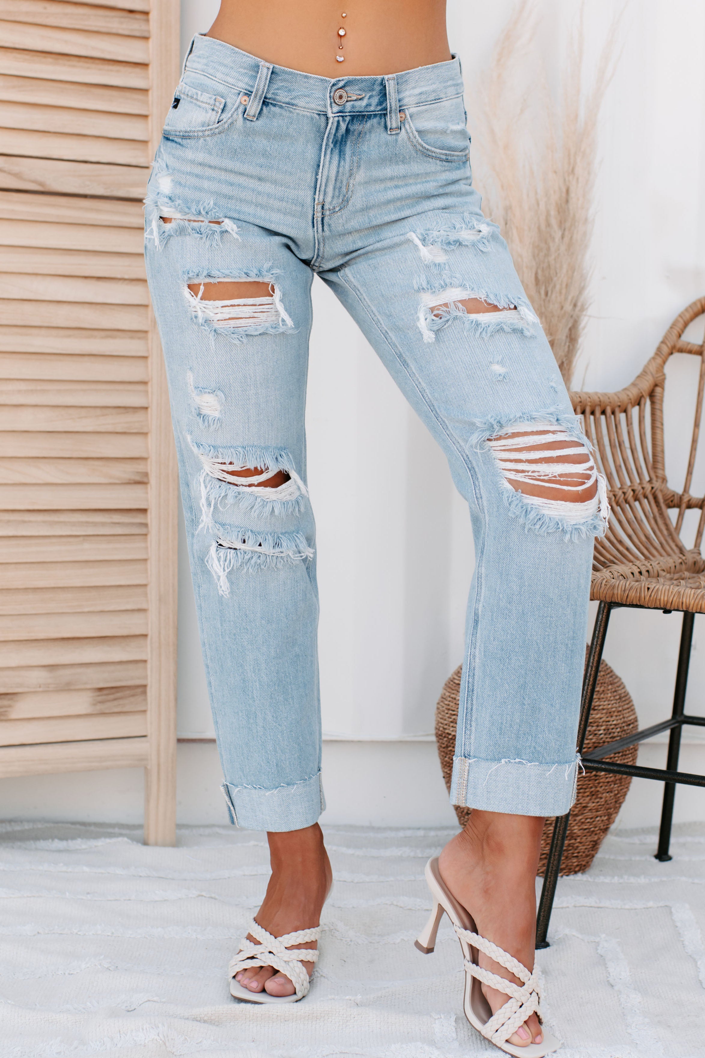 Radley Mid-Rise Kancan Boyfriend Jeans (Light)-The Formal Wear