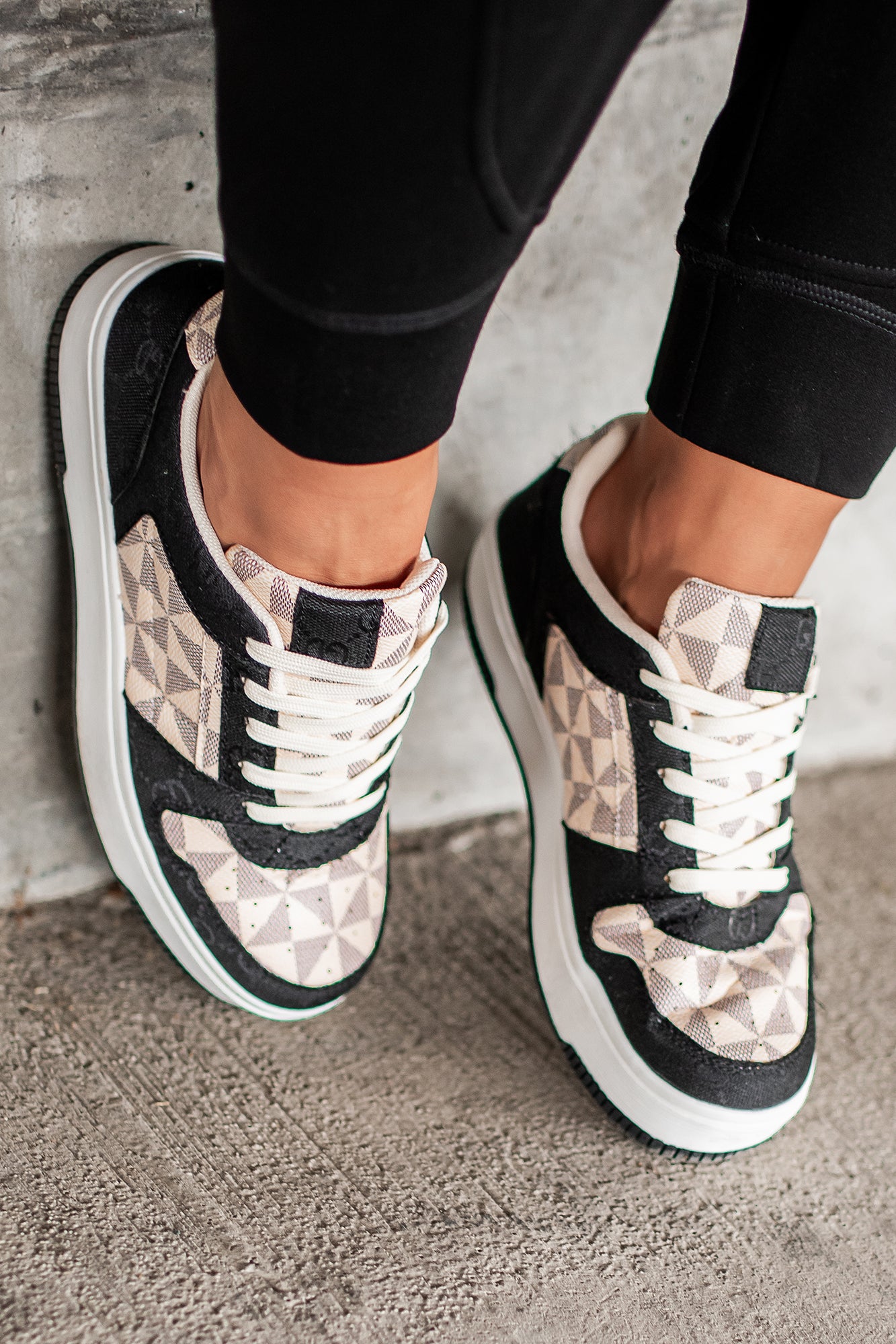 School Yard Style Colorblock Platform Sneakers (Black/Multi)-The Formal Wear