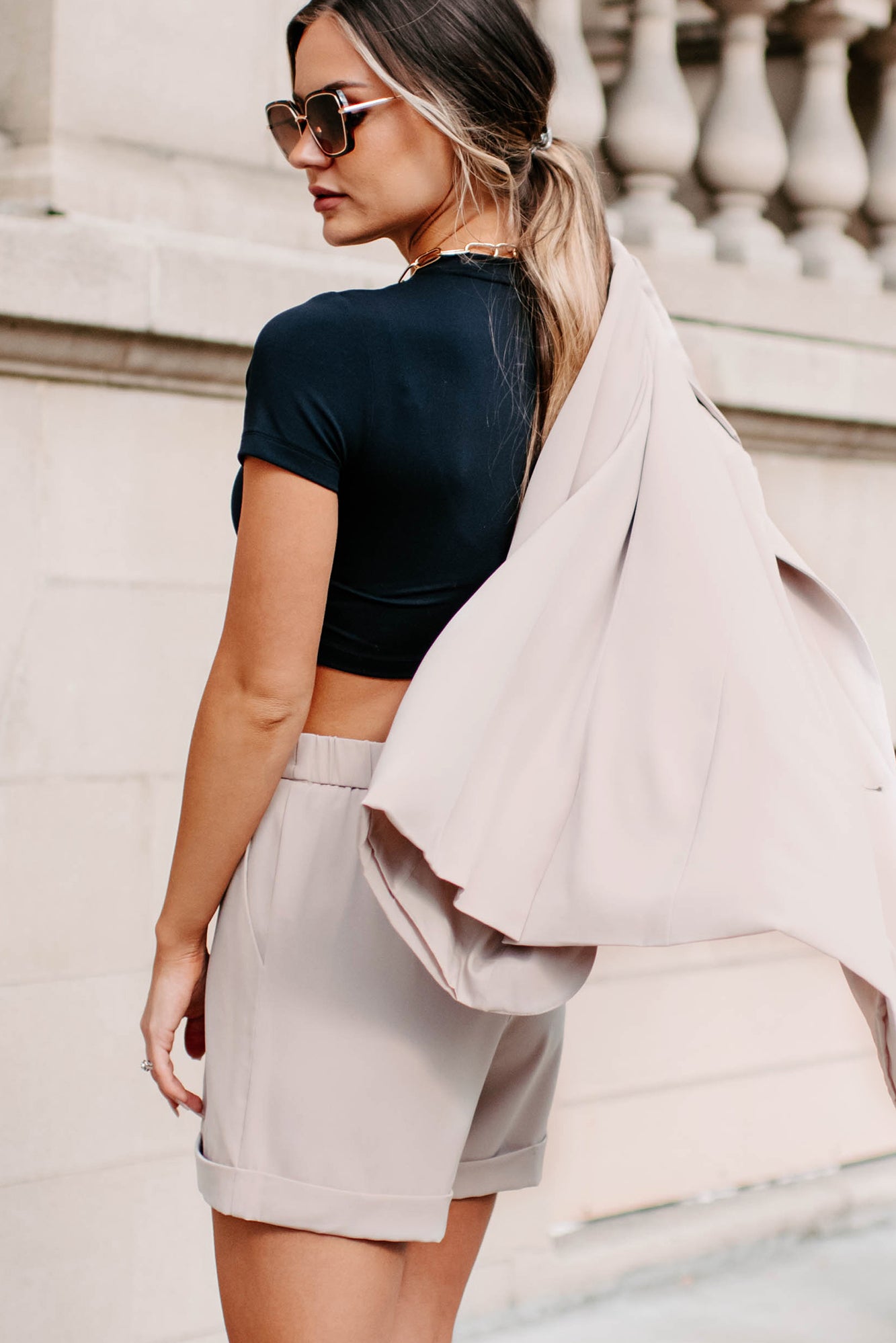 Working Wonders Blazer & Shorts Set (Khaki)-The Formal Wear