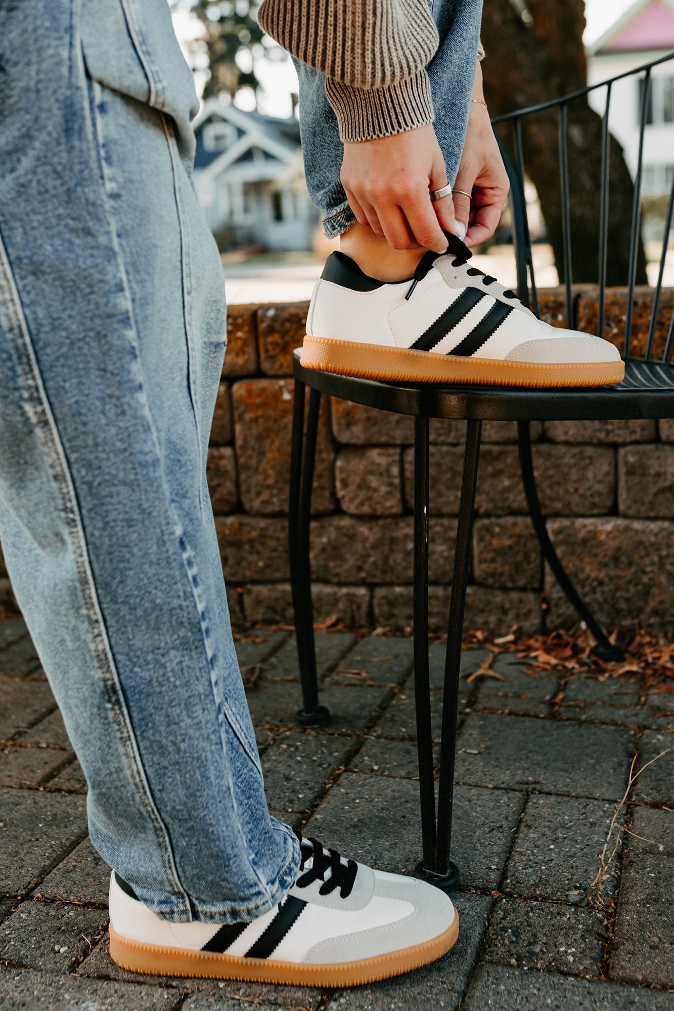 Vibes In Motion Lace-Up Platform Sneakers (Beige)-The Formal Wear