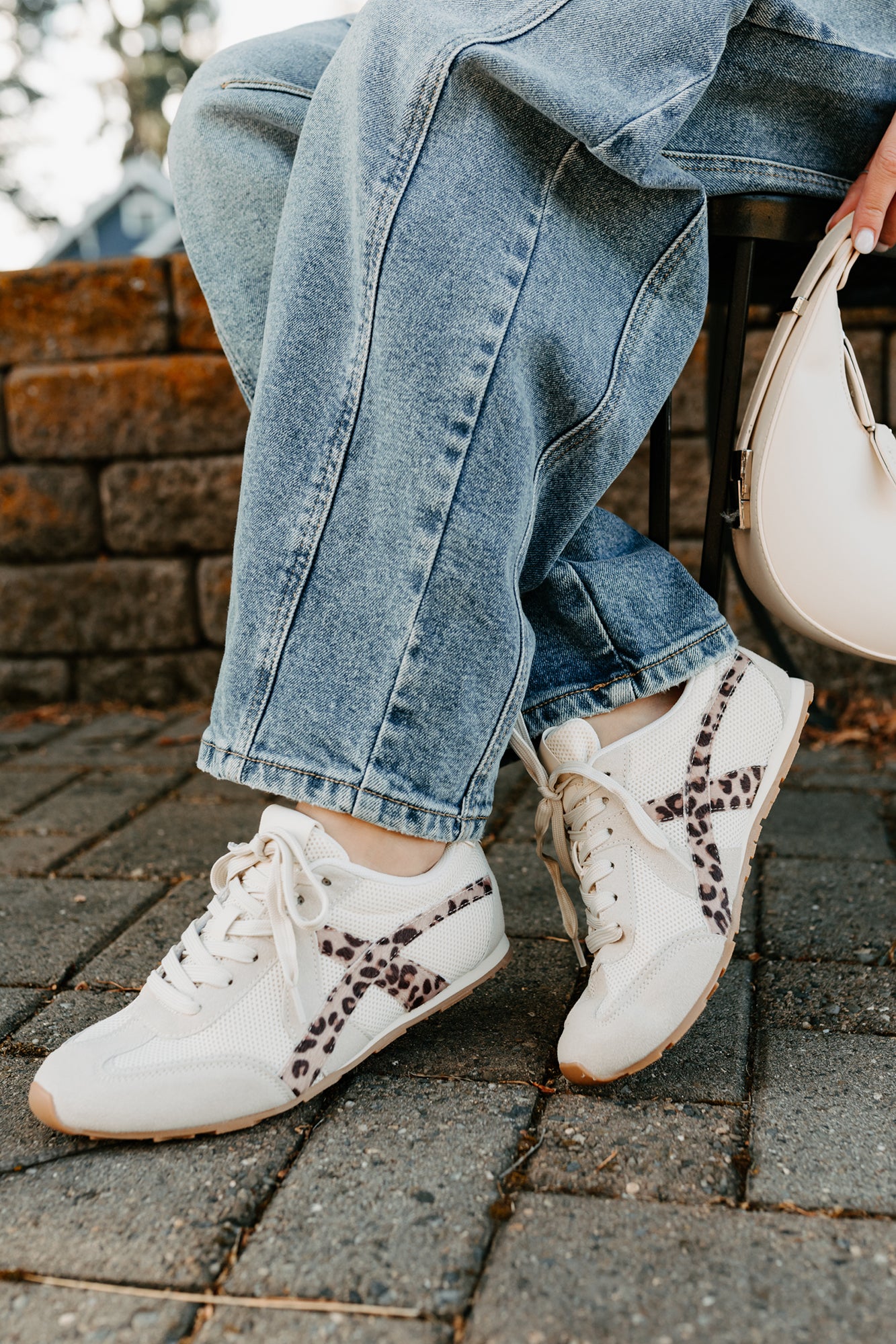 Chase The Wins Lace-Up Mesh Sneakers (Leopard)-The Formal Wear