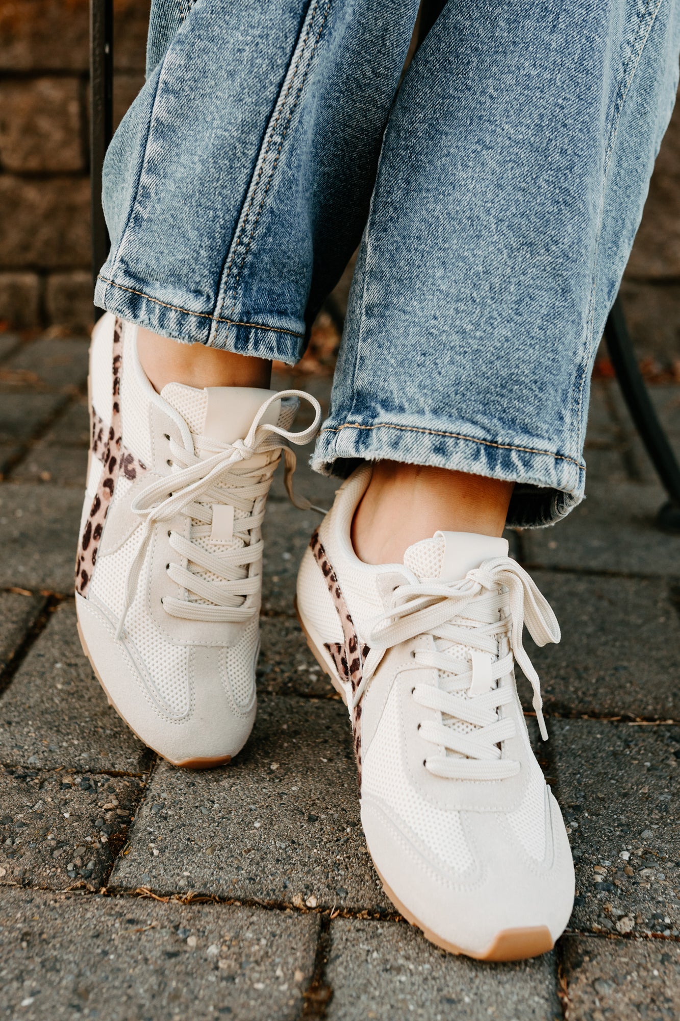 Chase The Wins Lace-Up Mesh Sneakers (Leopard)-The Formal Wear