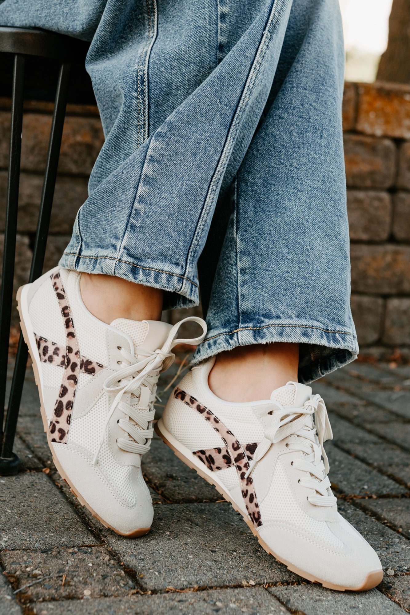 Chase The Wins Lace-Up Mesh Sneakers (Leopard)-The Formal Wear