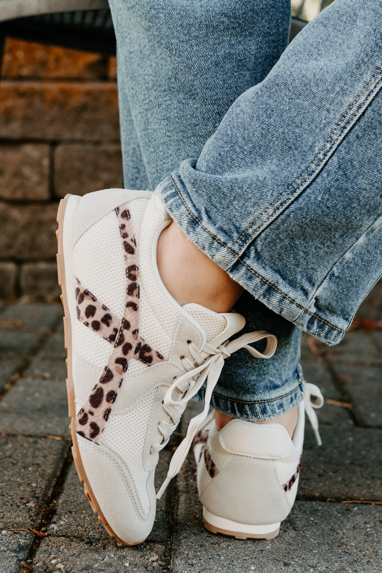 Chase The Wins Lace-Up Mesh Sneakers (Leopard)-The Formal Wear