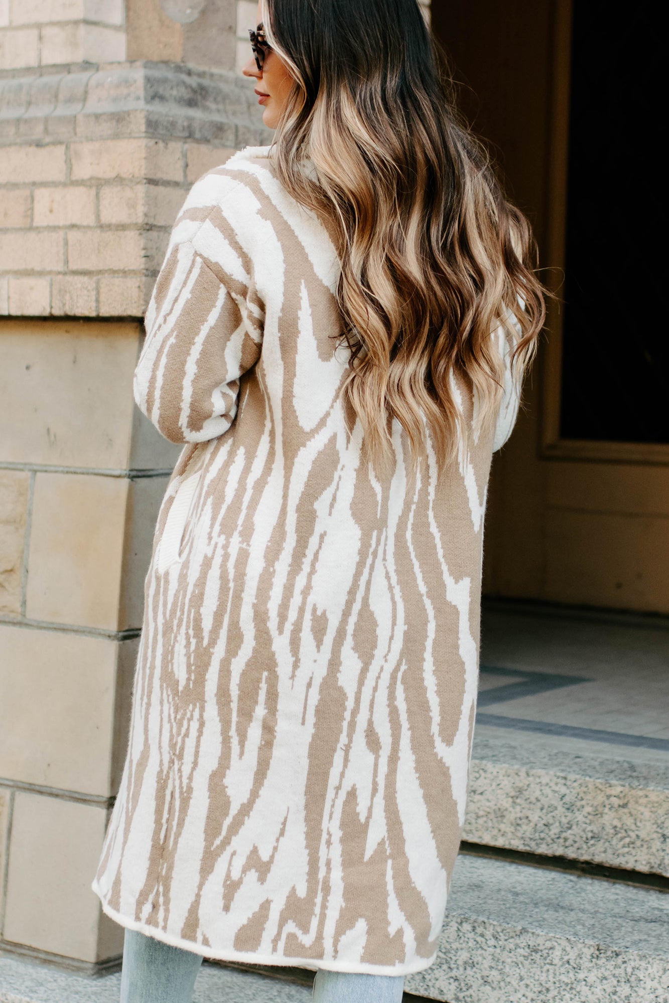 Deep In My Thoughts Sherpa Lined Cardigan (Cream/Tan)-The Formal Wear
