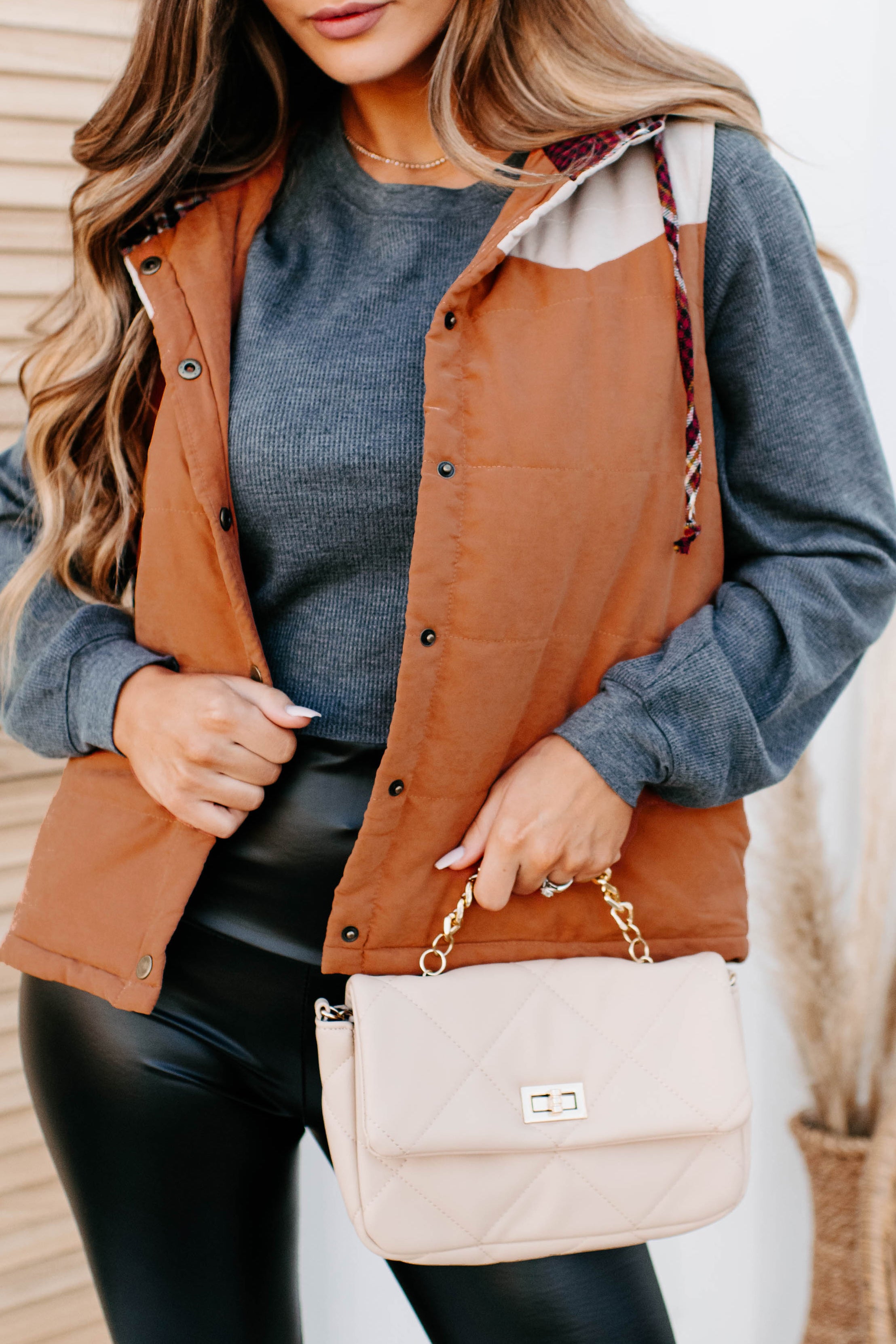 Put On Hold Hooded Vest (Orange Multi)-The Formal Wear