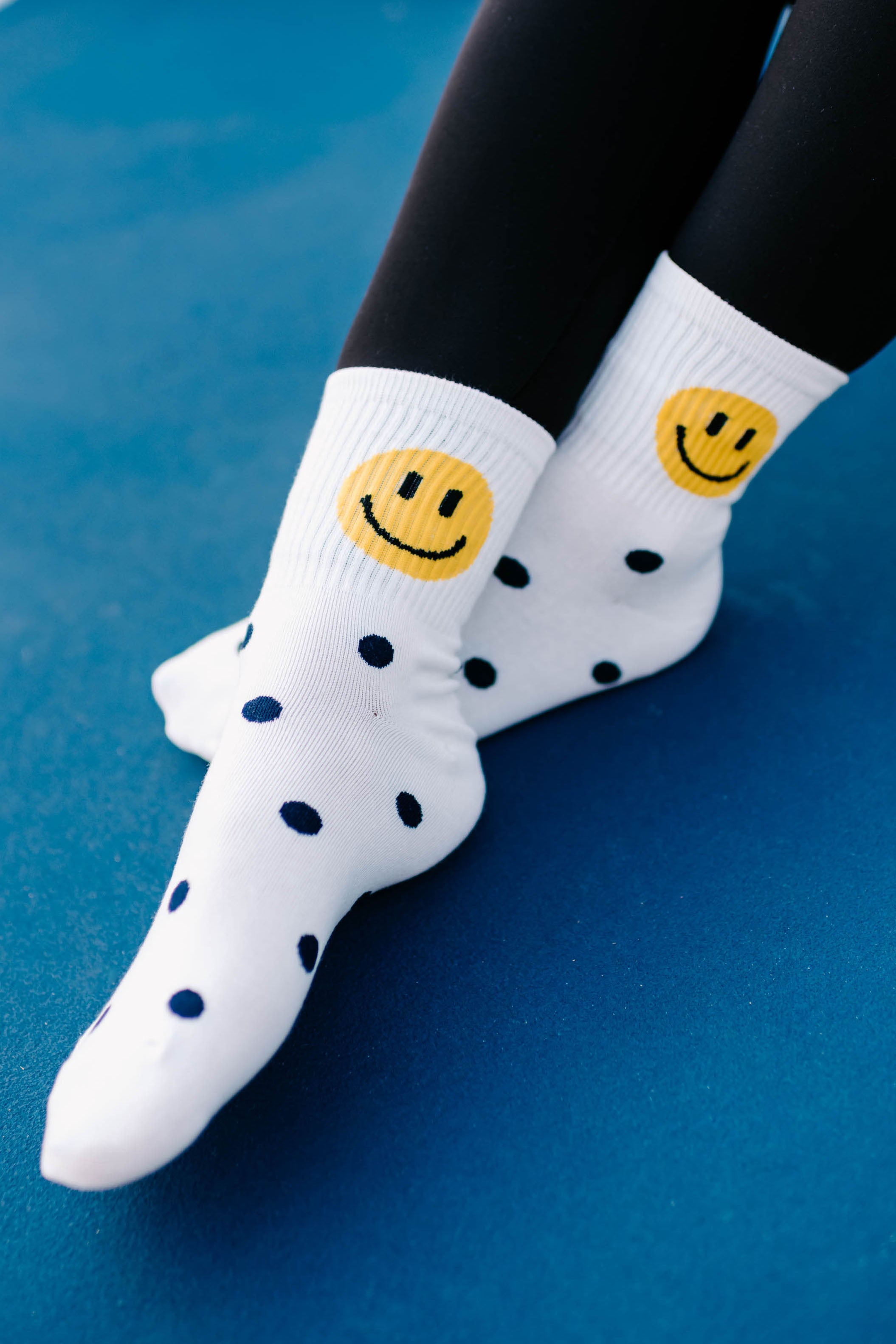 Dearly Dotted Dotted Crew Socks (White/Yellow)-The Formal Wear