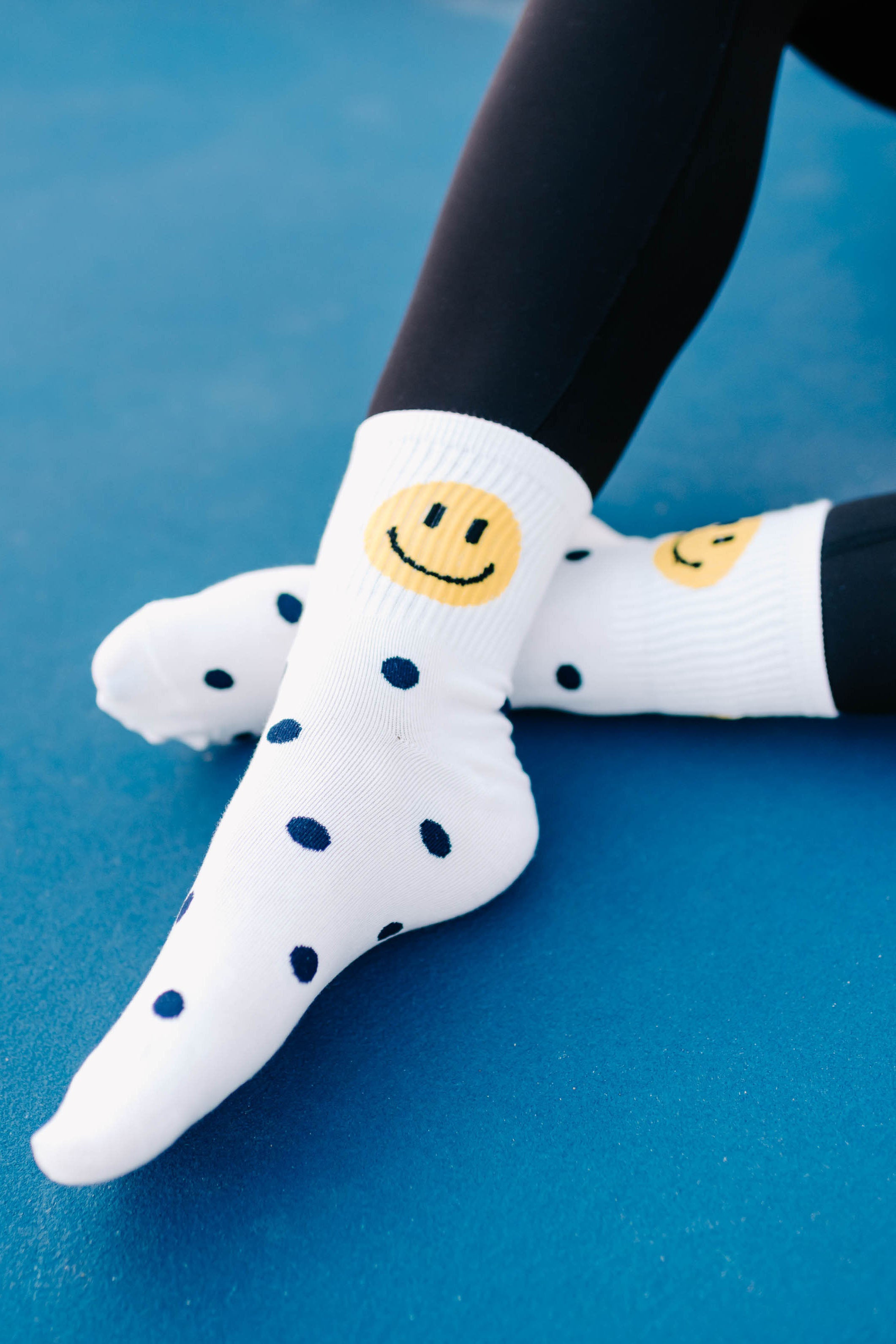 Dearly Dotted Dotted Crew Socks (White/Yellow)-The Formal Wear