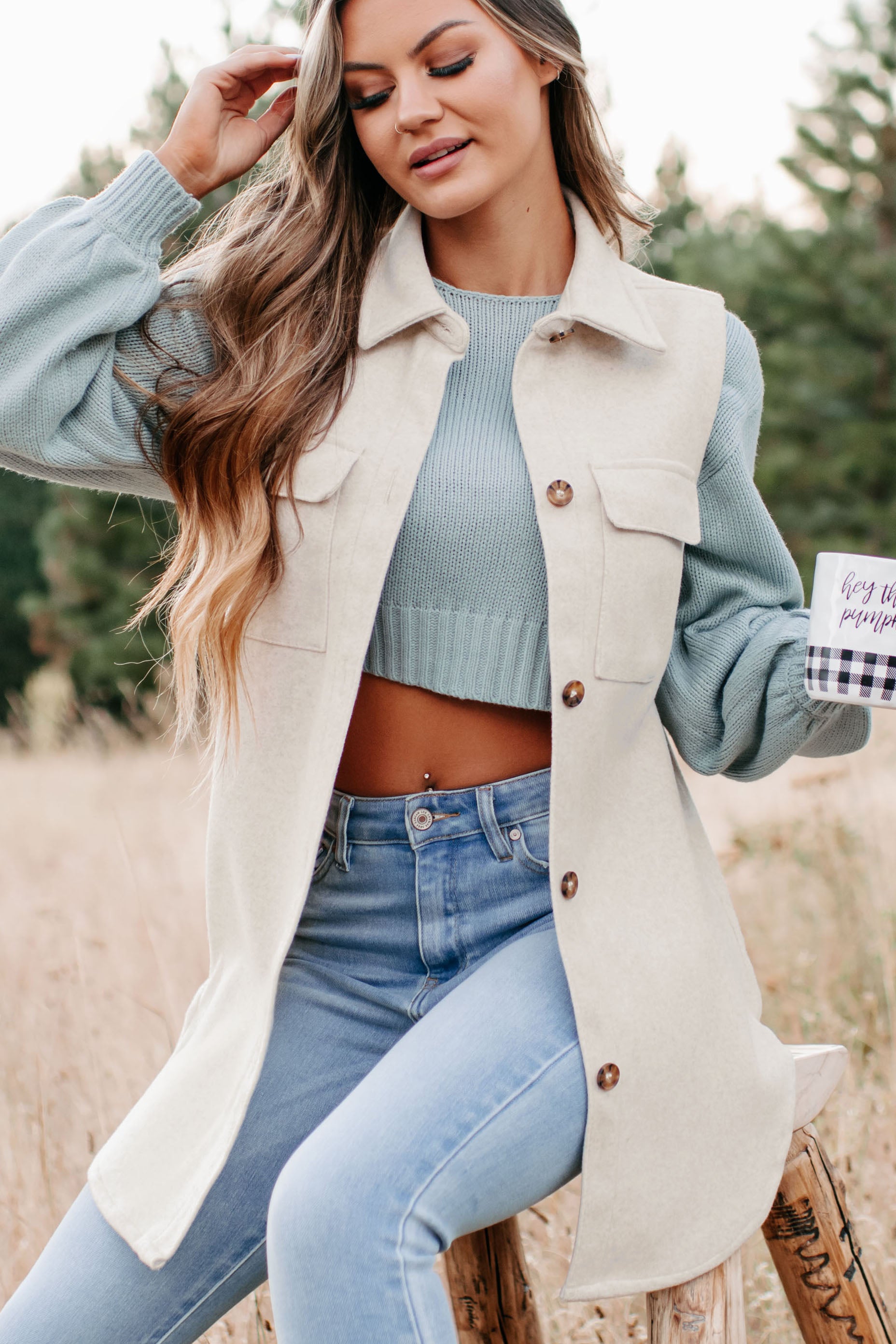 Can You Tell Longline Vest (Ivory)-The Formal Wear