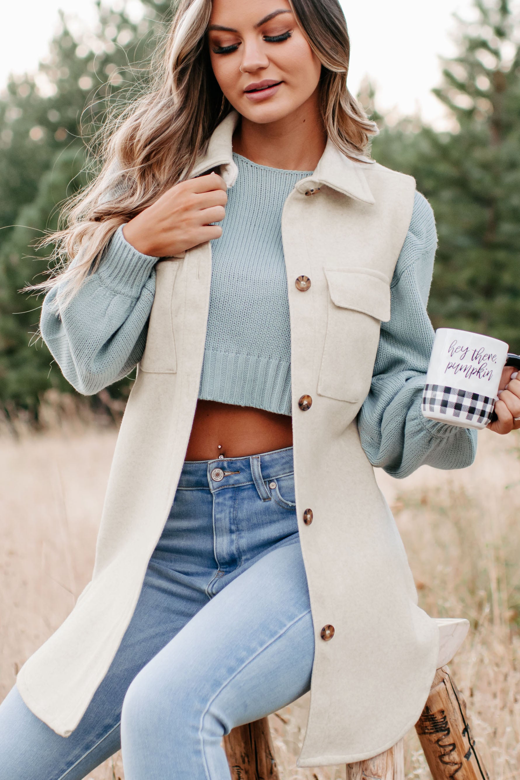 Can You Tell Longline Vest (Ivory)-The Formal Wear