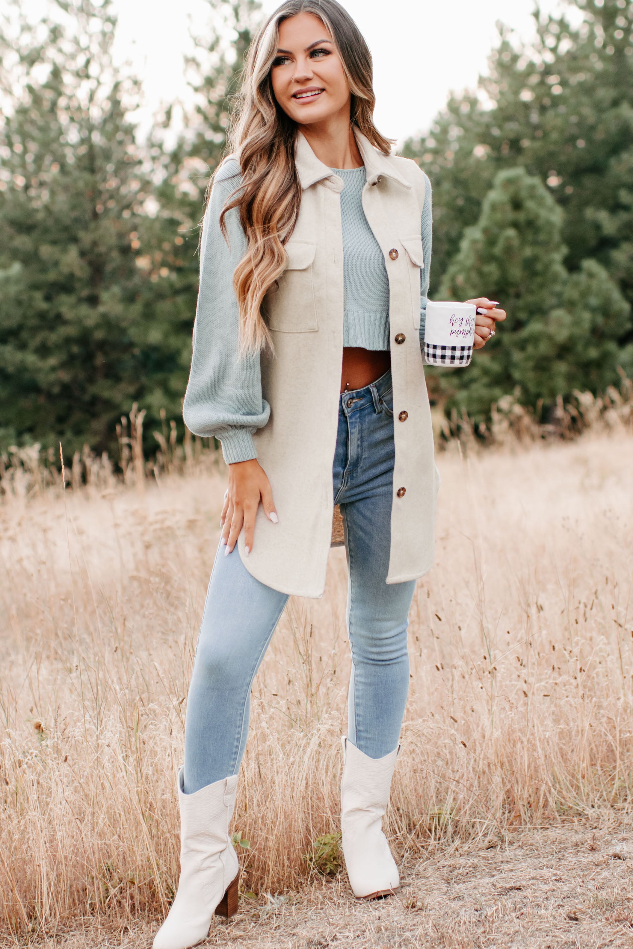 Can You Tell Longline Vest (Ivory)-The Formal Wear