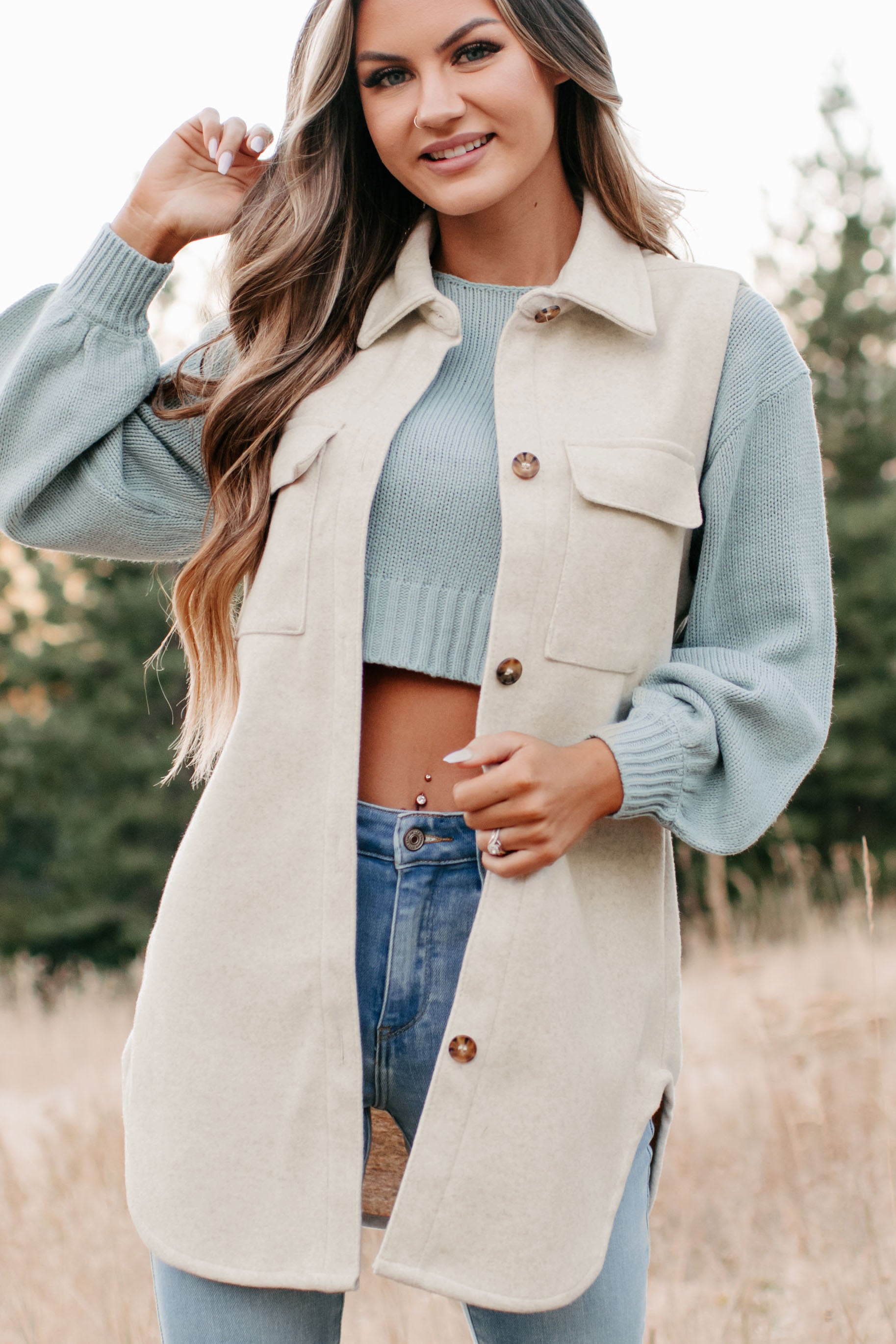 Can You Tell Longline Vest (Ivory)-The Formal Wear