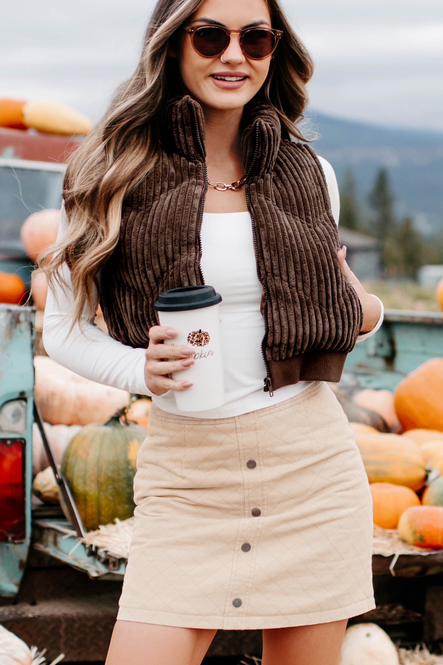 Way Up North Ribbed Puffer Vest (Chocolate)-The Formal Wear