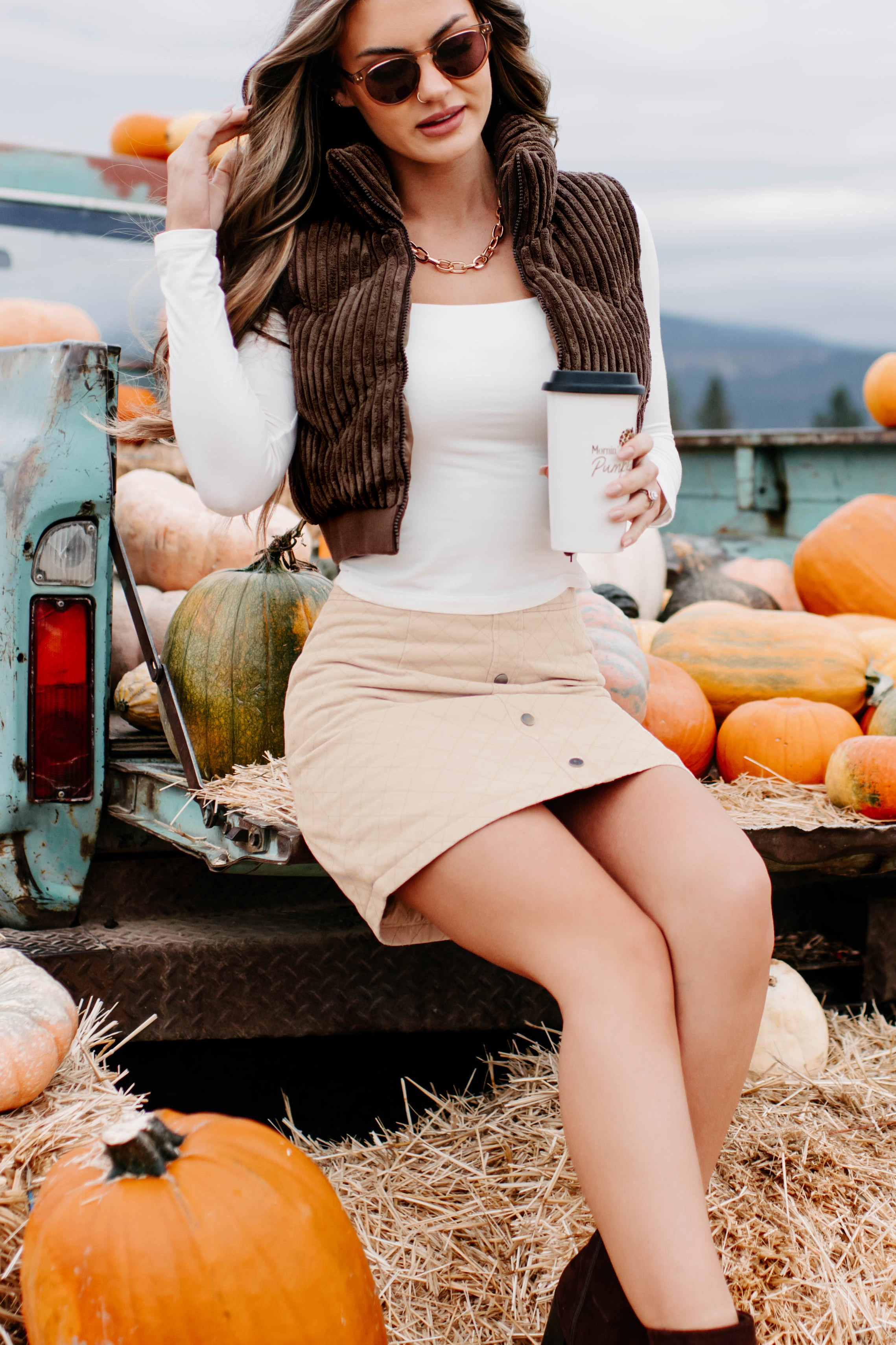 Way Up North Ribbed Puffer Vest (Chocolate)-The Formal Wear