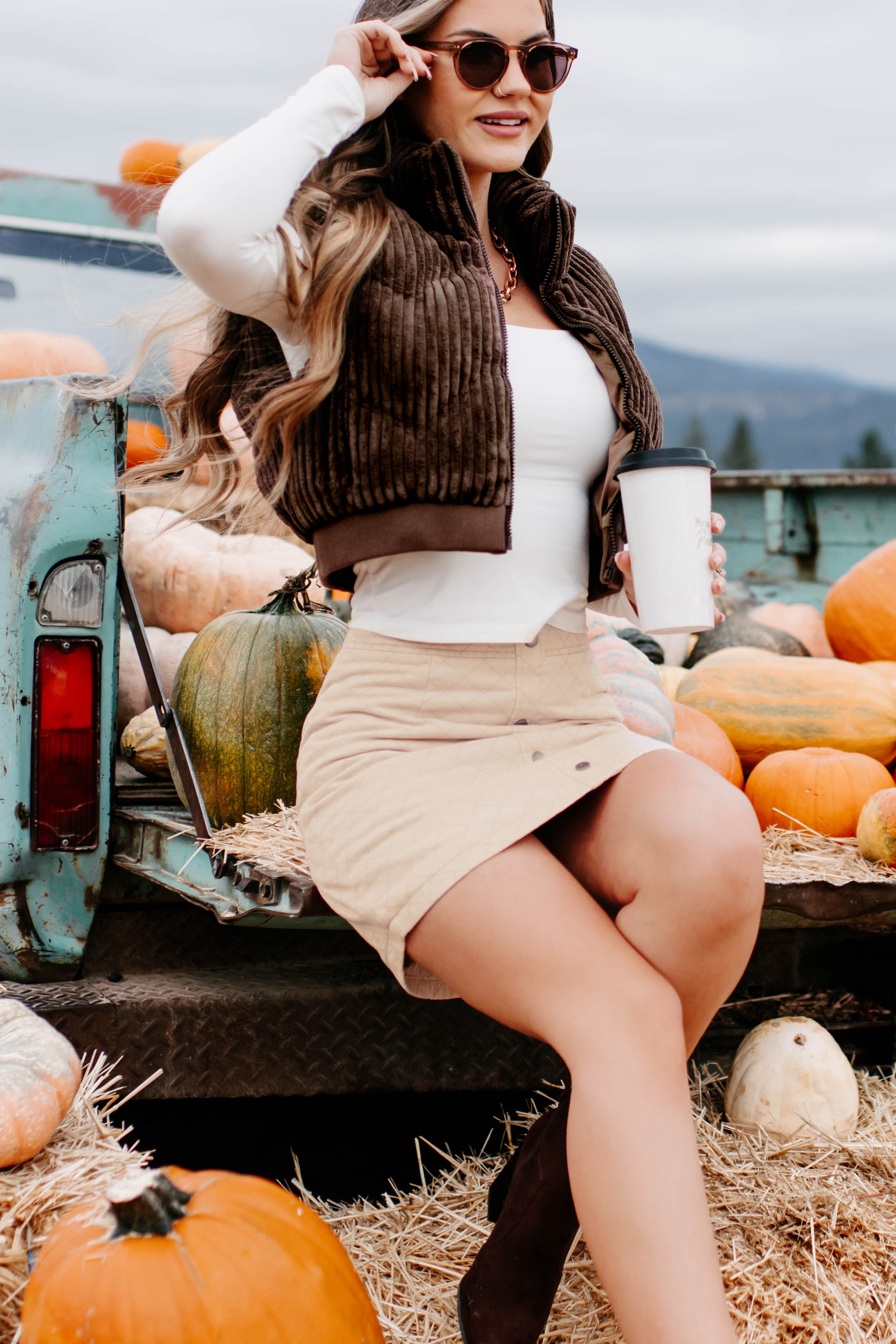 Way Up North Ribbed Puffer Vest (Chocolate)-The Formal Wear